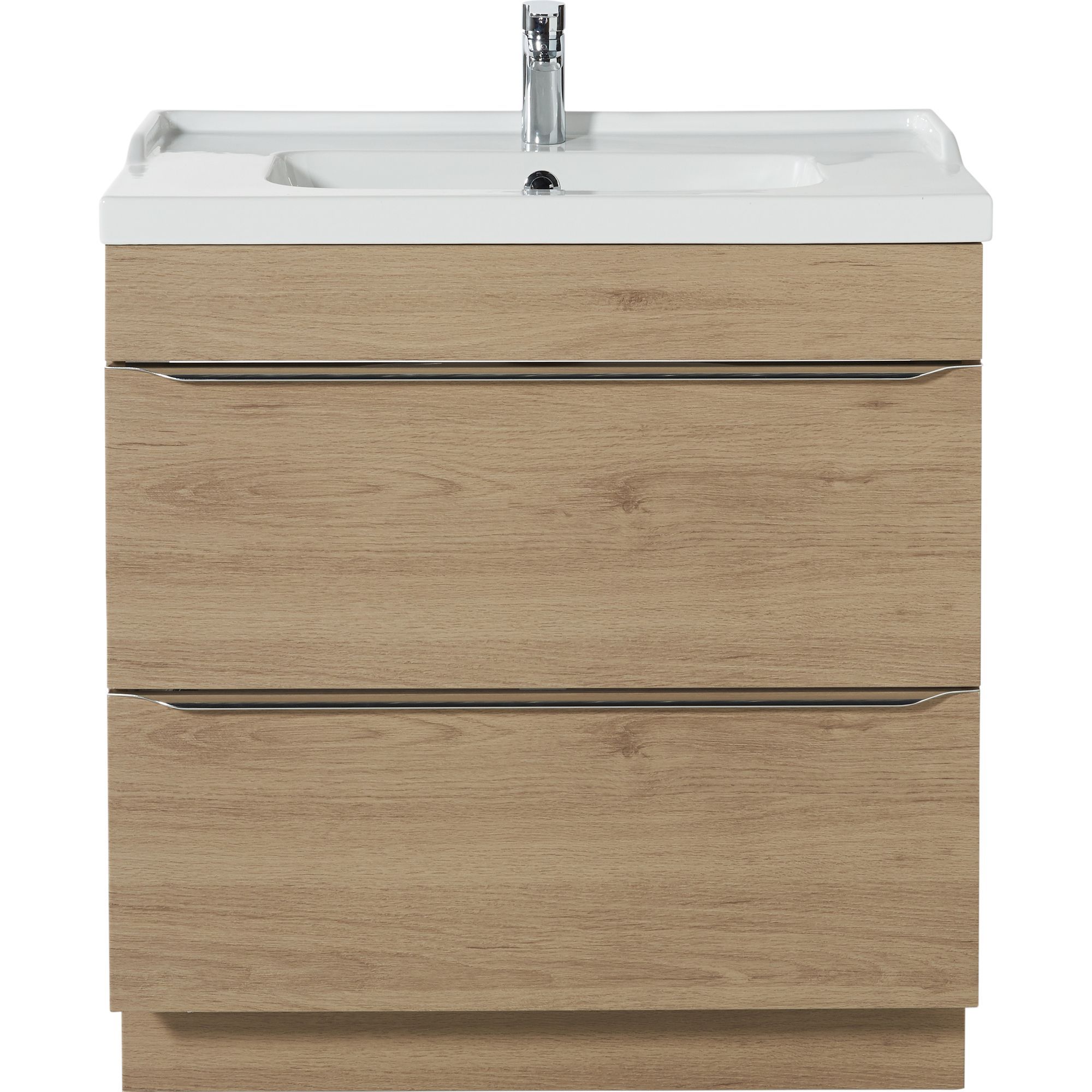 GoodHome Imandra Oak effect Freestanding Vanity unit & basin set - Includes Lana basin (W)804mm