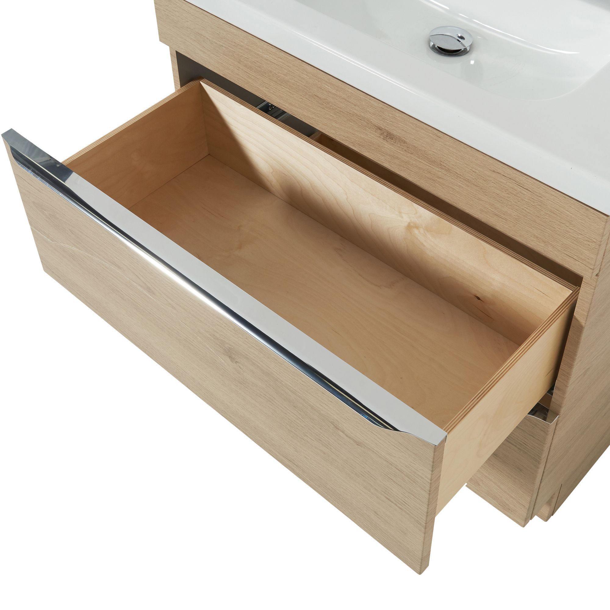 GoodHome Imandra Oak effect Freestanding Vanity unit & basin set - Includes Lana basin (W)804mm