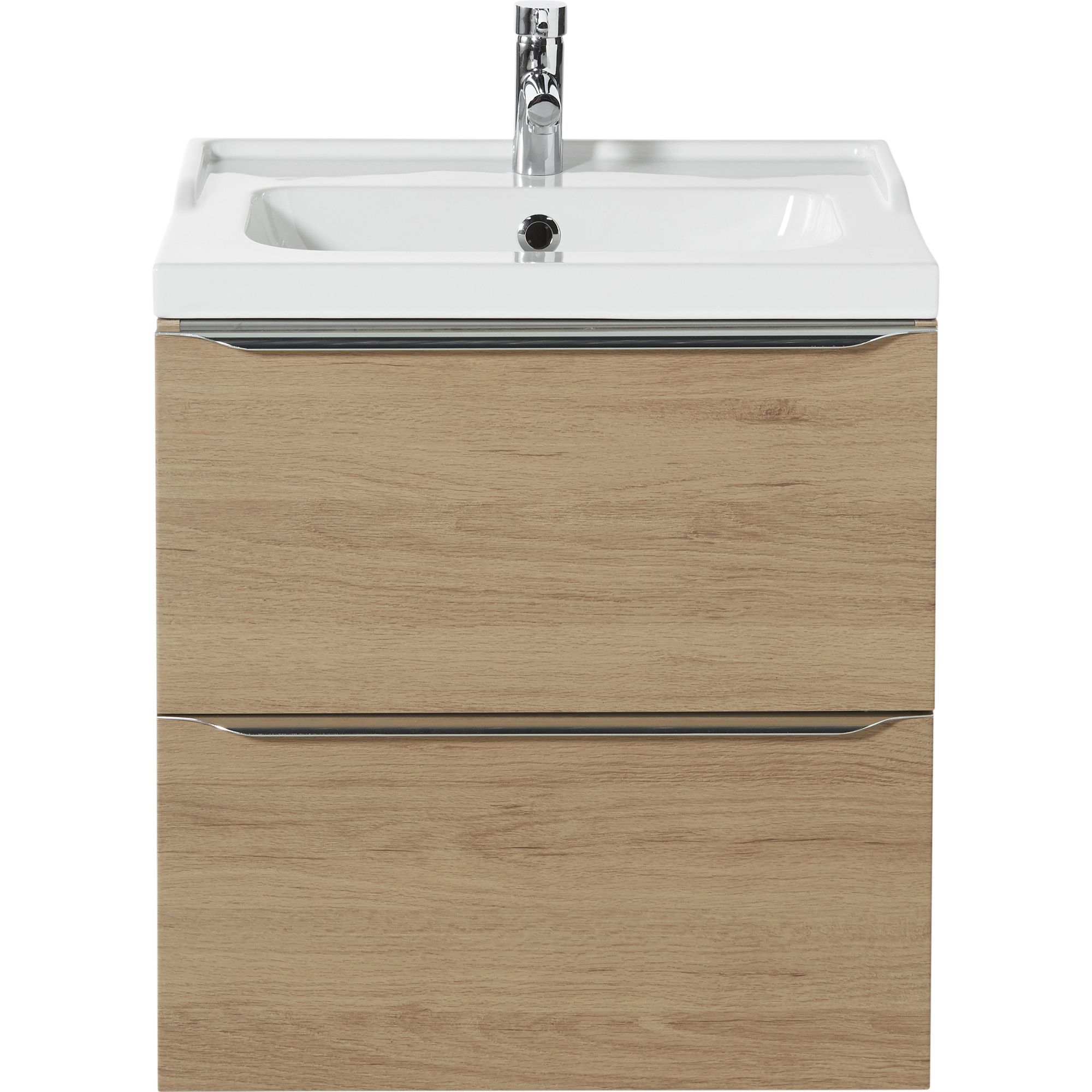 GoodHome Imandra Oak effect Freestanding Vanity unit & basin set - Includes Mila basin (W)604mm
