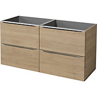 GoodHome Imandra Oak effect Vanity & basin Cabinet (W)1200mm (H)600mm