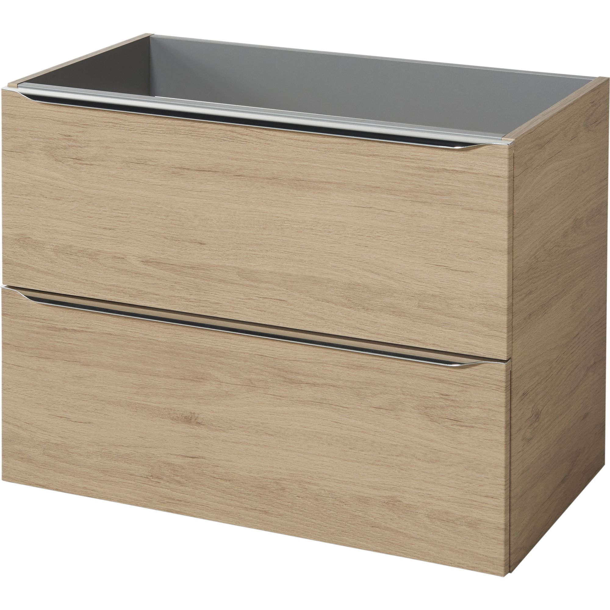 GoodHome Imandra Oak effect Wall-mounted Vanity unit & basin set - Includes Mila basin (W)804mm