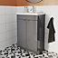 GoodHome Imandra Slimline Gloss Grey Double Bathroom Cabinet (H) 820mm (W) 500mm