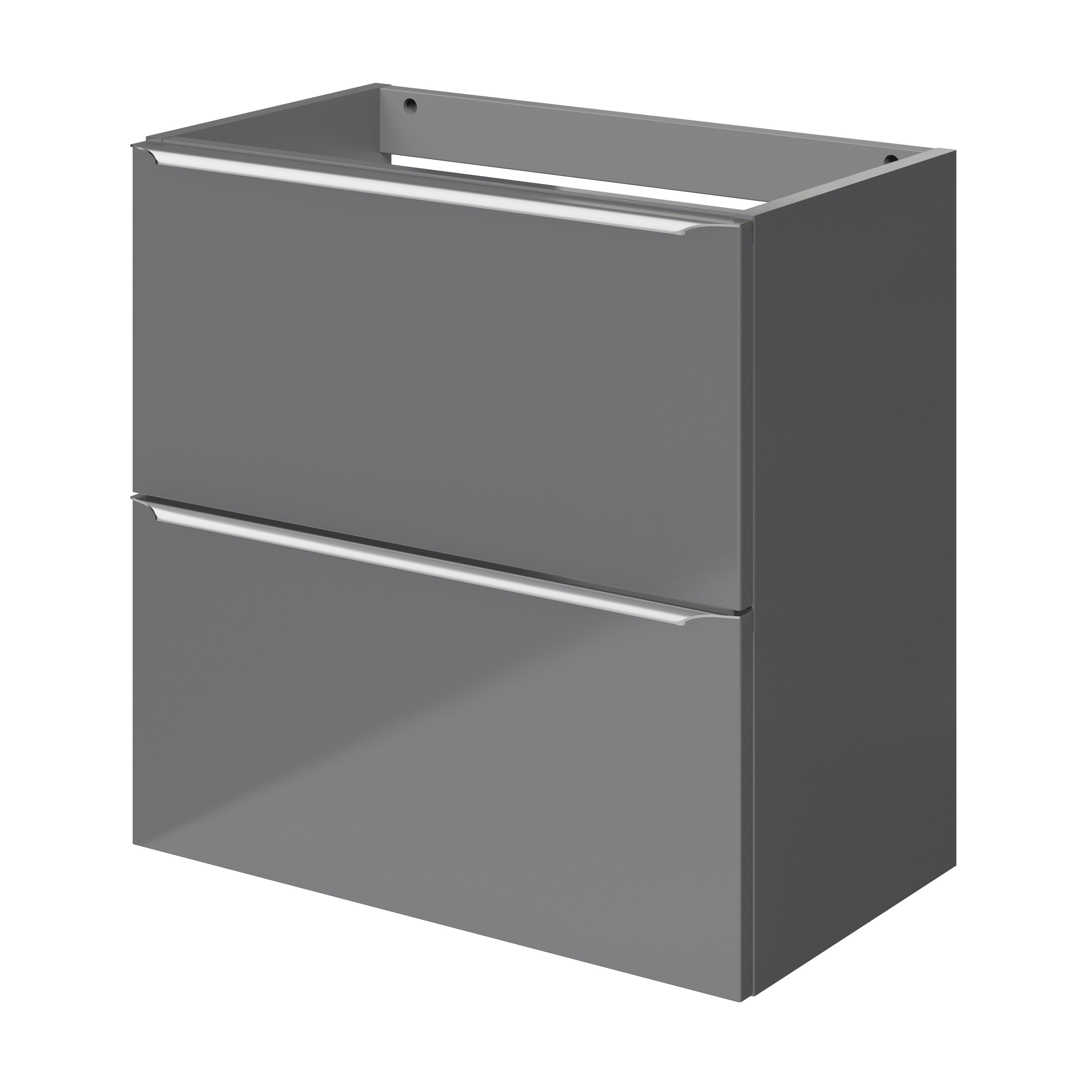 GoodHome Imandra Slimline Gloss Grey Wallmounted Bathroom (H