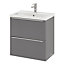 GoodHome Imandra Slimline Gloss Grey Wall-mounted Bathroom Cabinet (H) 600mm (W) 600mm