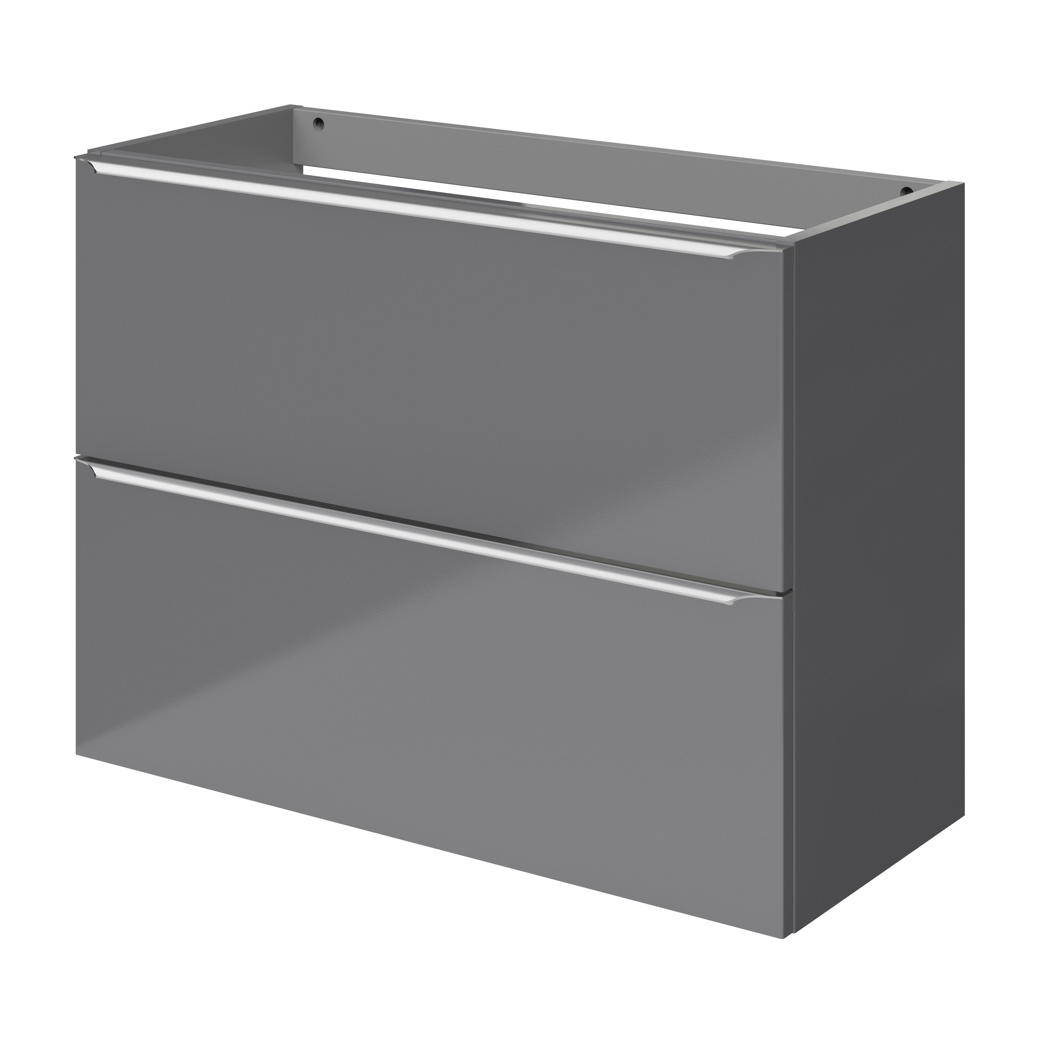 GoodHome Imandra Slimline Gloss Grey Wallmounted Bathroom (H