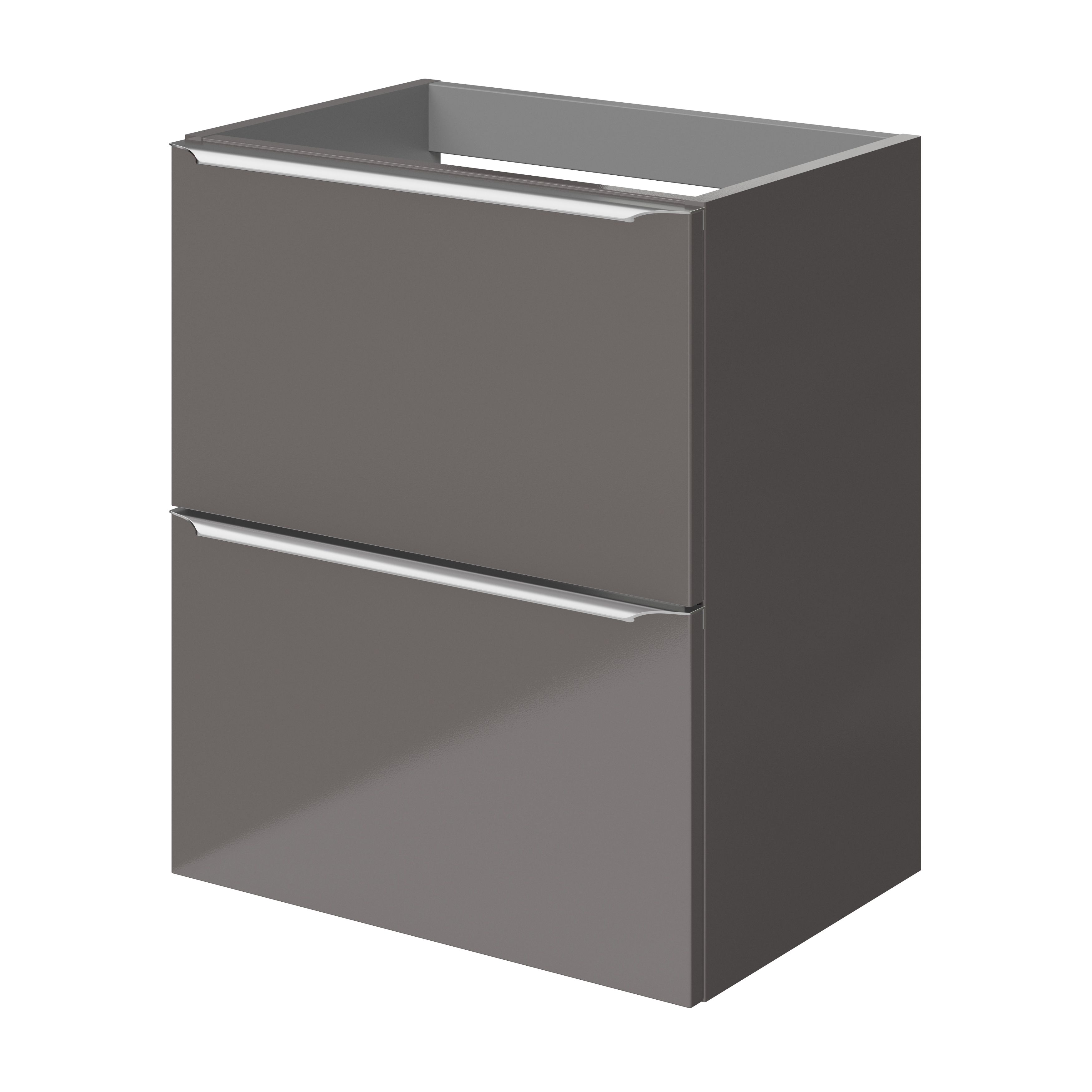 GoodHome Imandra Slimline Gloss Warm Grey Wall-mounted Bathroom Cabinet (H) 600mm (W) 500mm