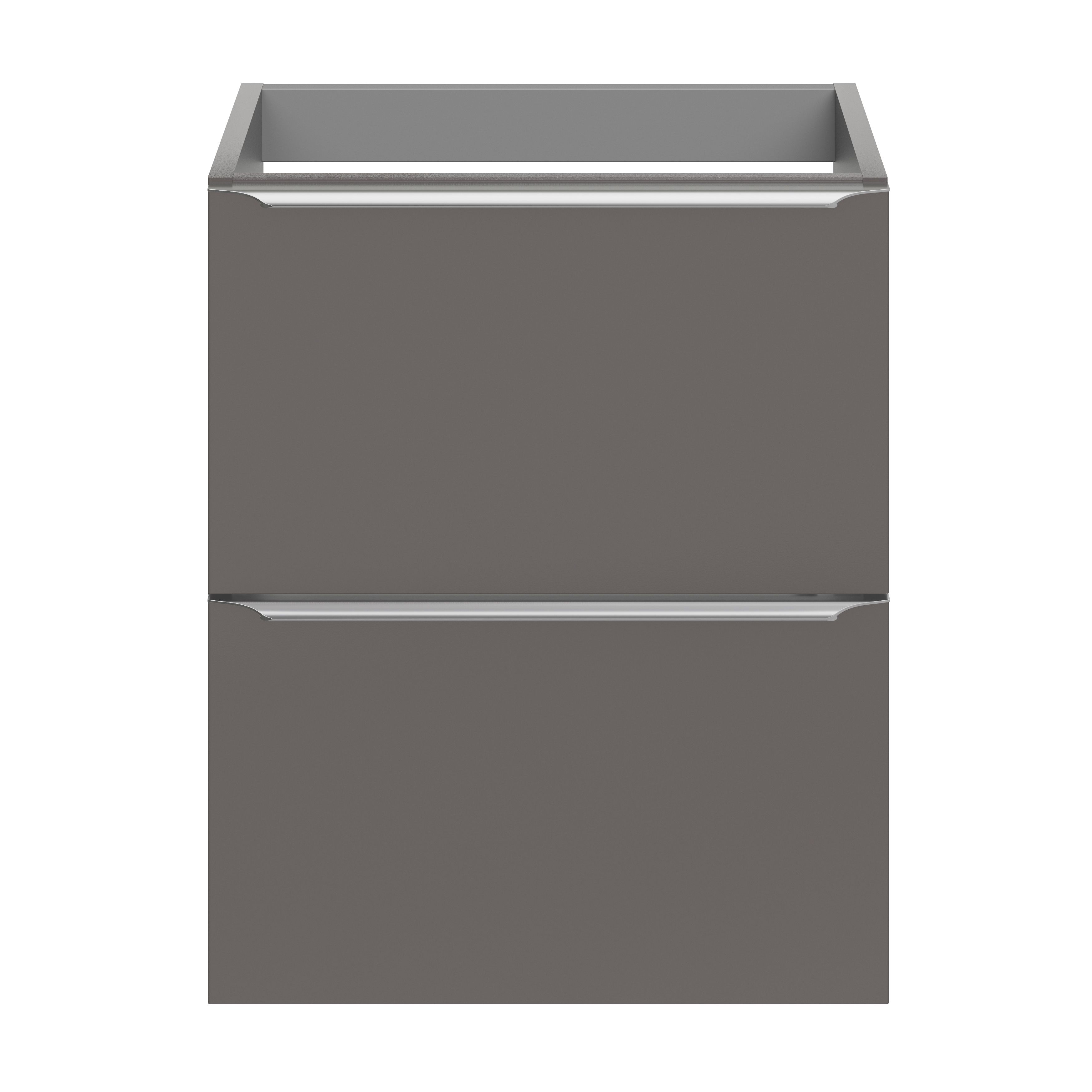 GoodHome Imandra Slimline Gloss Warm Grey Wall-mounted Bathroom Cabinet (H) 600mm (W) 500mm