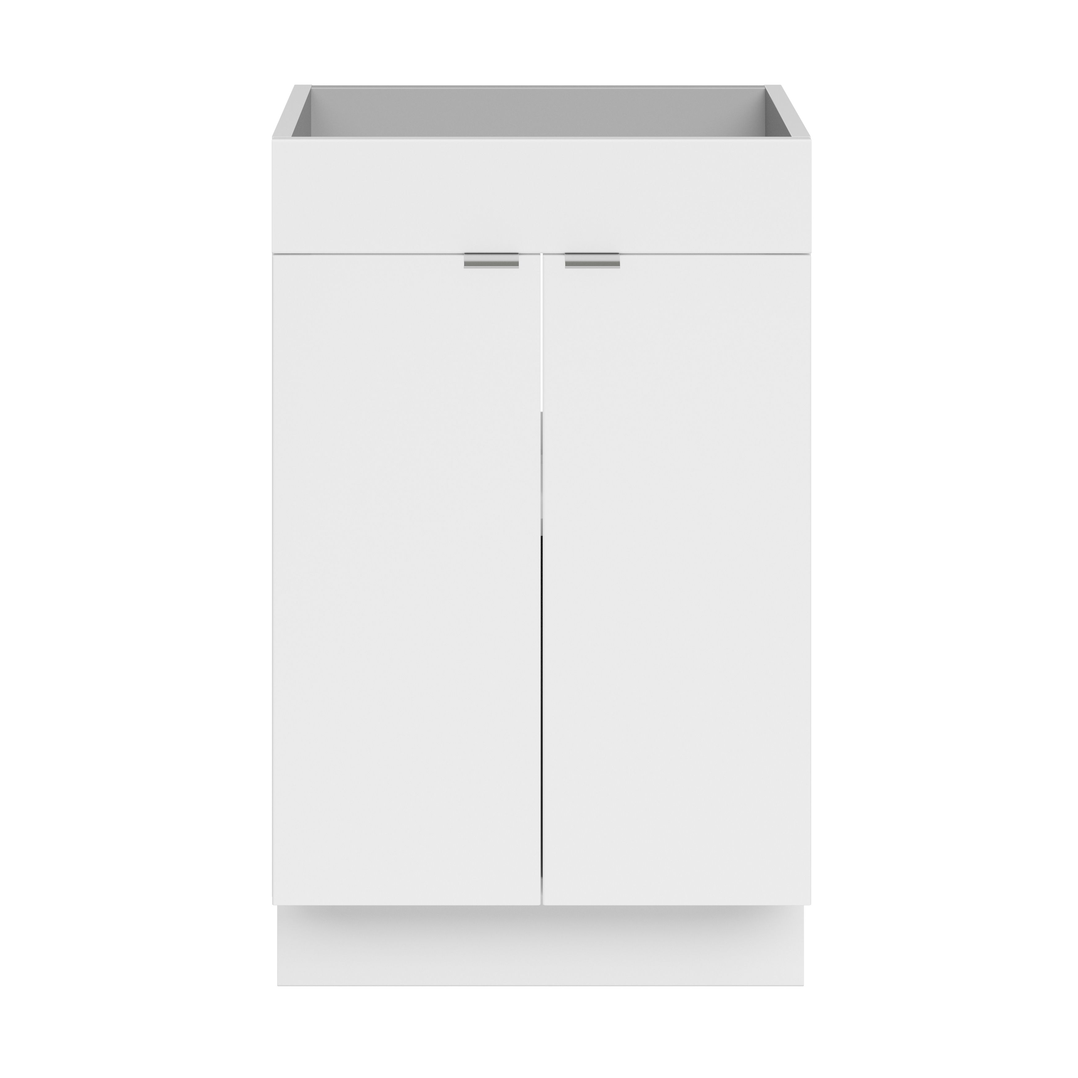 GoodHome Imandra Slimline Gloss White Double Bathroom Cabinet (H) 820mm (W) 500mm