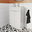 GoodHome Imandra Slimline Gloss White Double Bathroom Cabinet (H)82cm (W)50cm