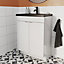 GoodHome Imandra Slimline Gloss White Double Bathroom Cabinet (H)82cm (W)60cm