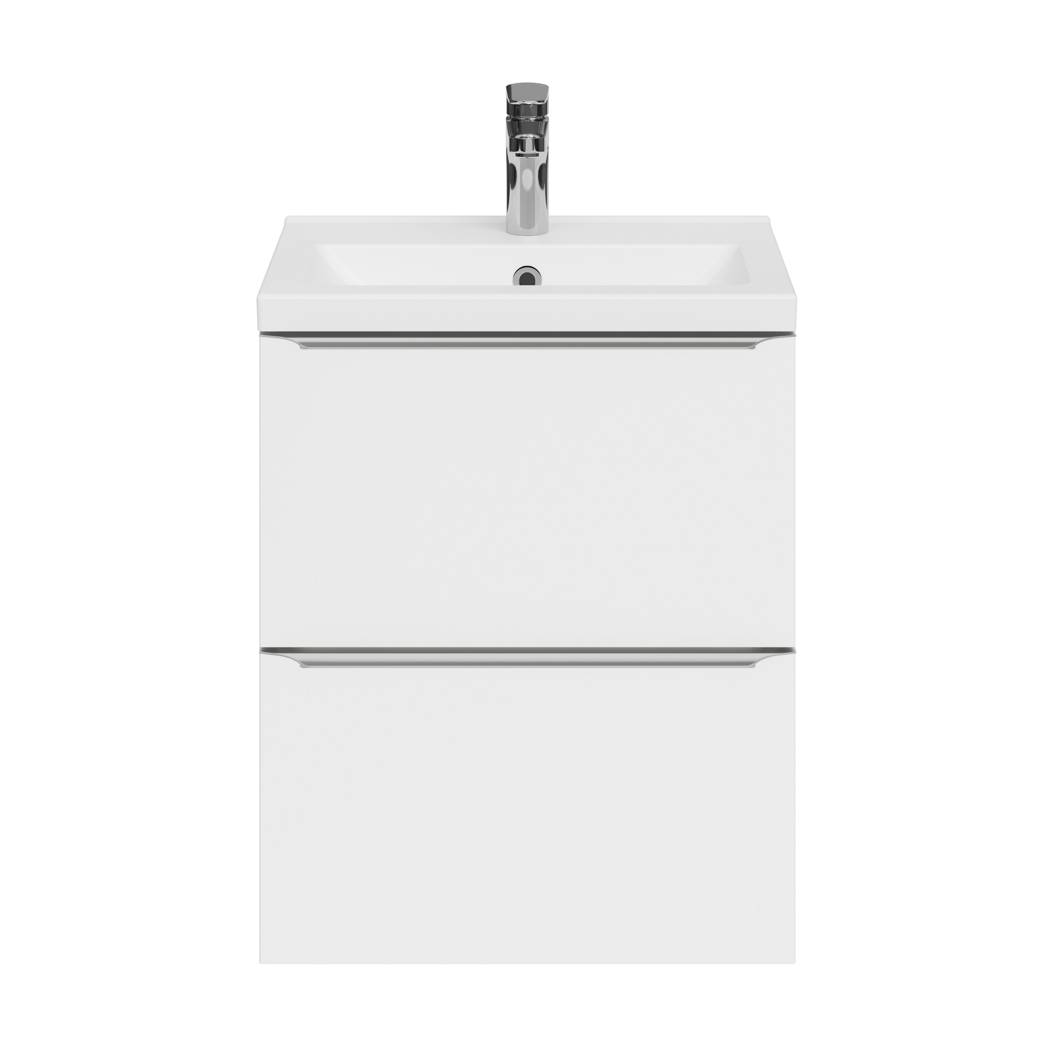 GoodHome Imandra Slimline Gloss White Wall-mounted Bathroom Cabinet (H) 600mm (W) 500mm