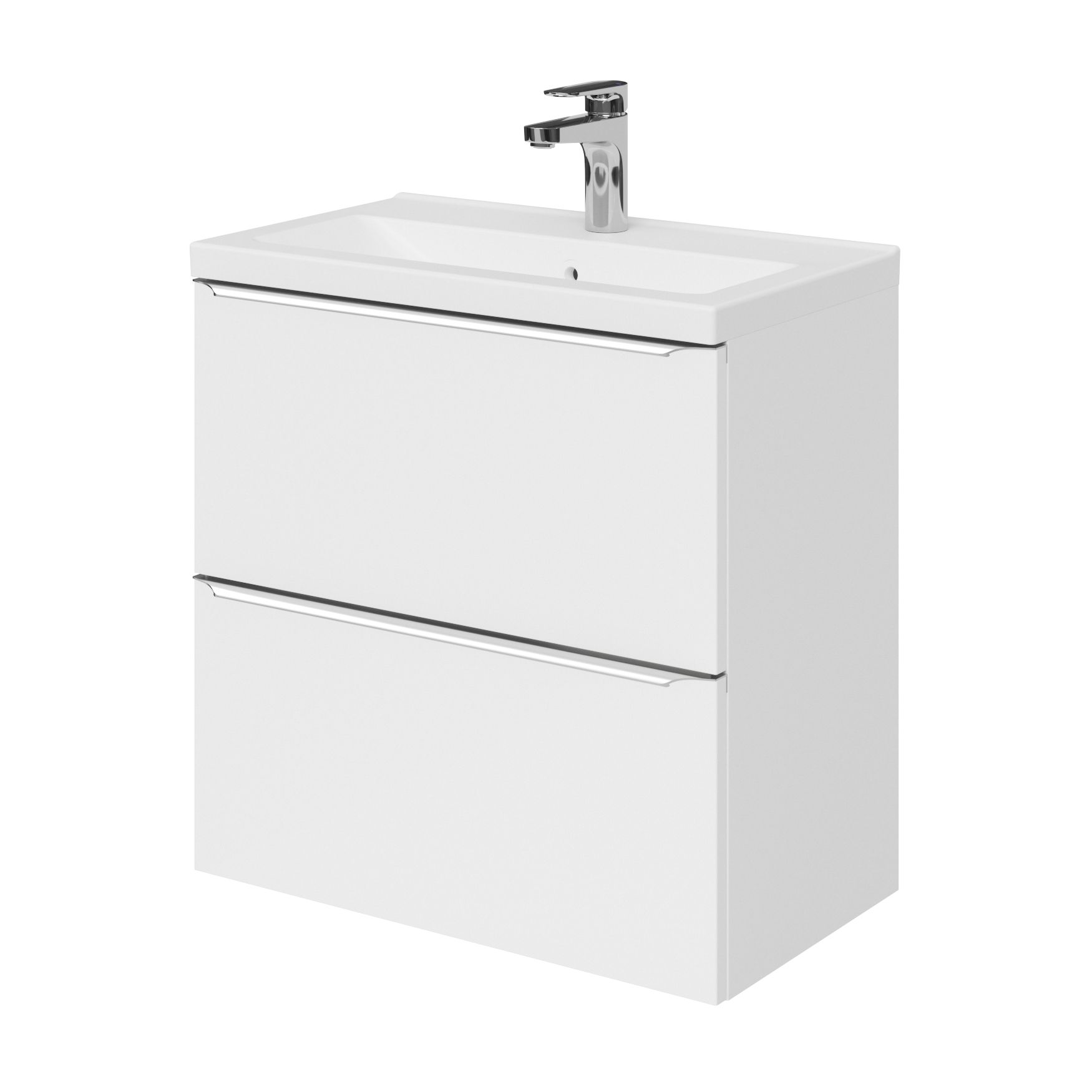 GoodHome Imandra Slimline Gloss White Wall-mounted Bathroom Cabinet (H) 600mm (W) 600mm