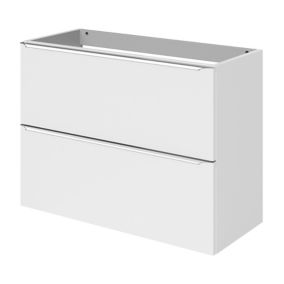 GoodHome Imandra Slimline Gloss White Wall-mounted Bathroom Cabinet (H) 600mm (W) 800mm