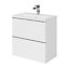 GoodHome Imandra Slimline Gloss White Wall-mounted Bathroom Cabinet (H)60cm (W)60cm