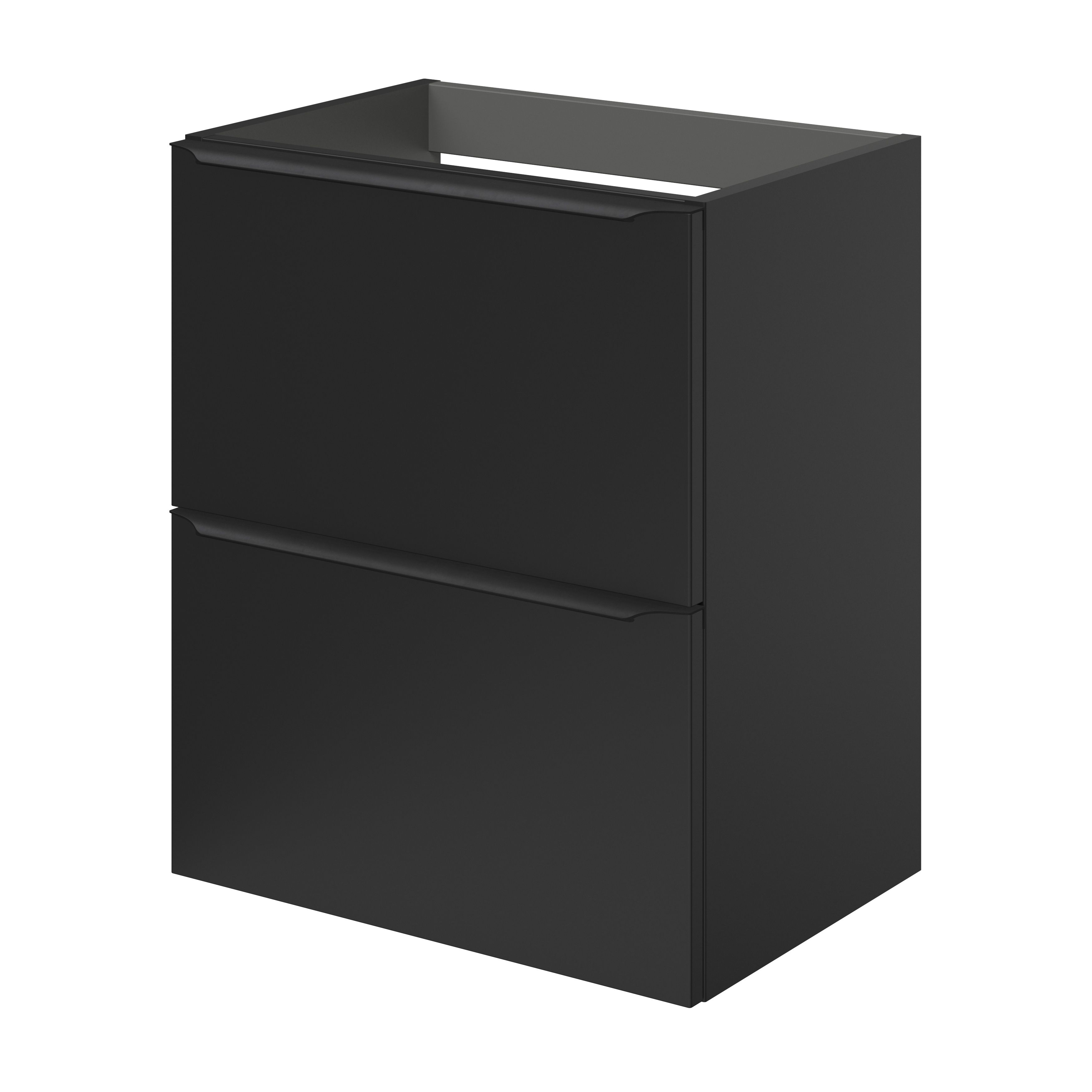 GoodHome Imandra Slimline Matt Black Wall-mounted Bathroom Cabinet (H) 600mm (W) 500mm