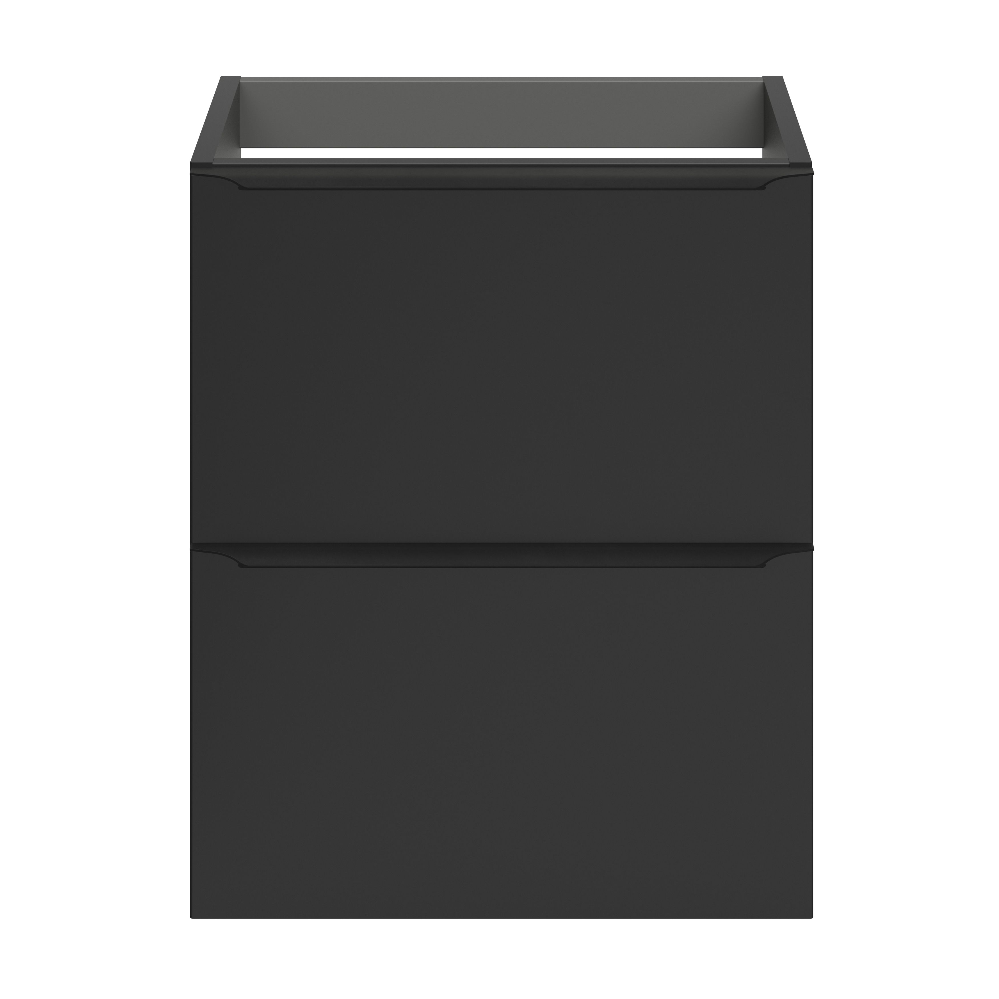 GoodHome Imandra Slimline Matt Black Wall-mounted Bathroom Cabinet (H) 600mm (W) 500mm