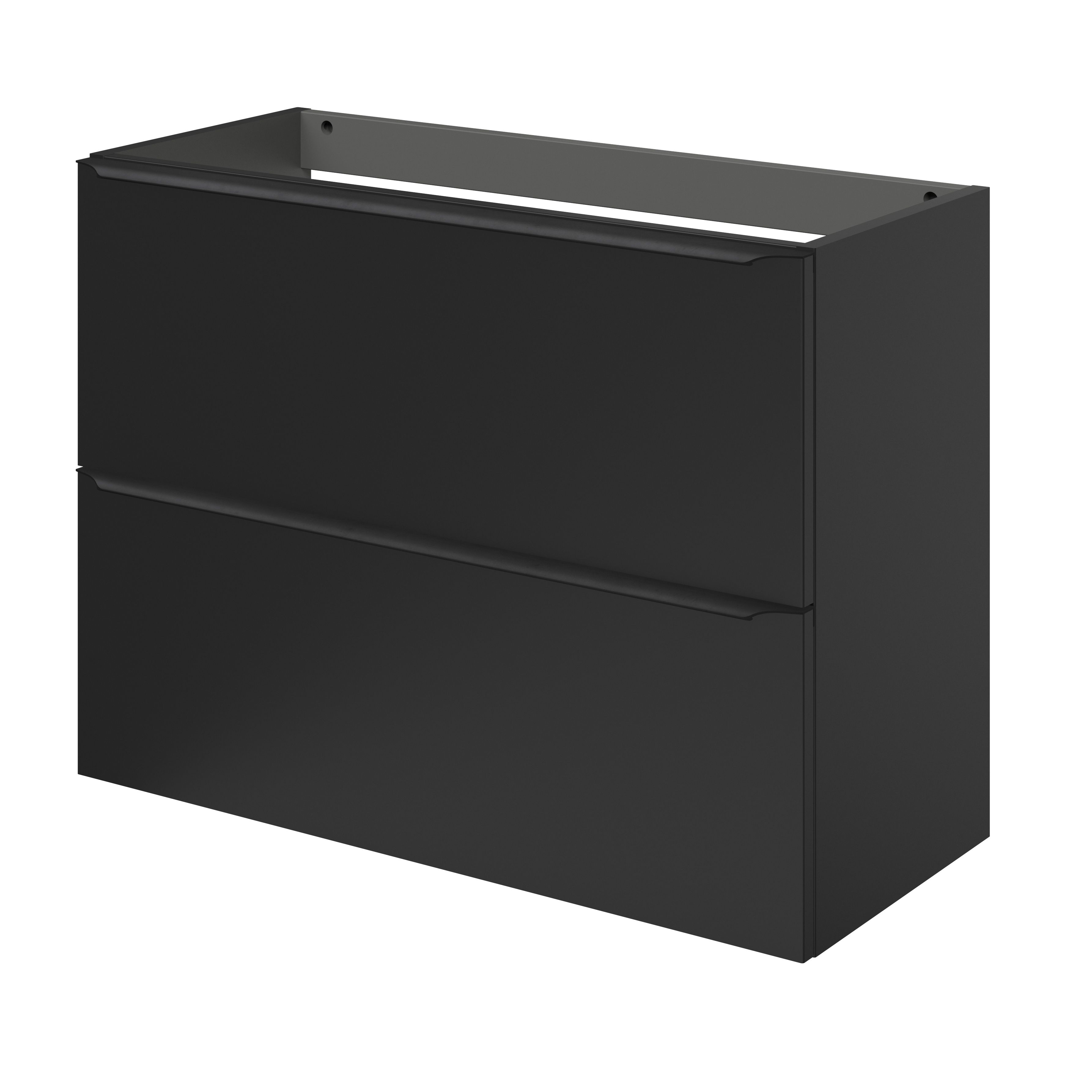 GoodHome Imandra Slimline Matt Black Wall-mounted Bathroom Cabinet (H ...