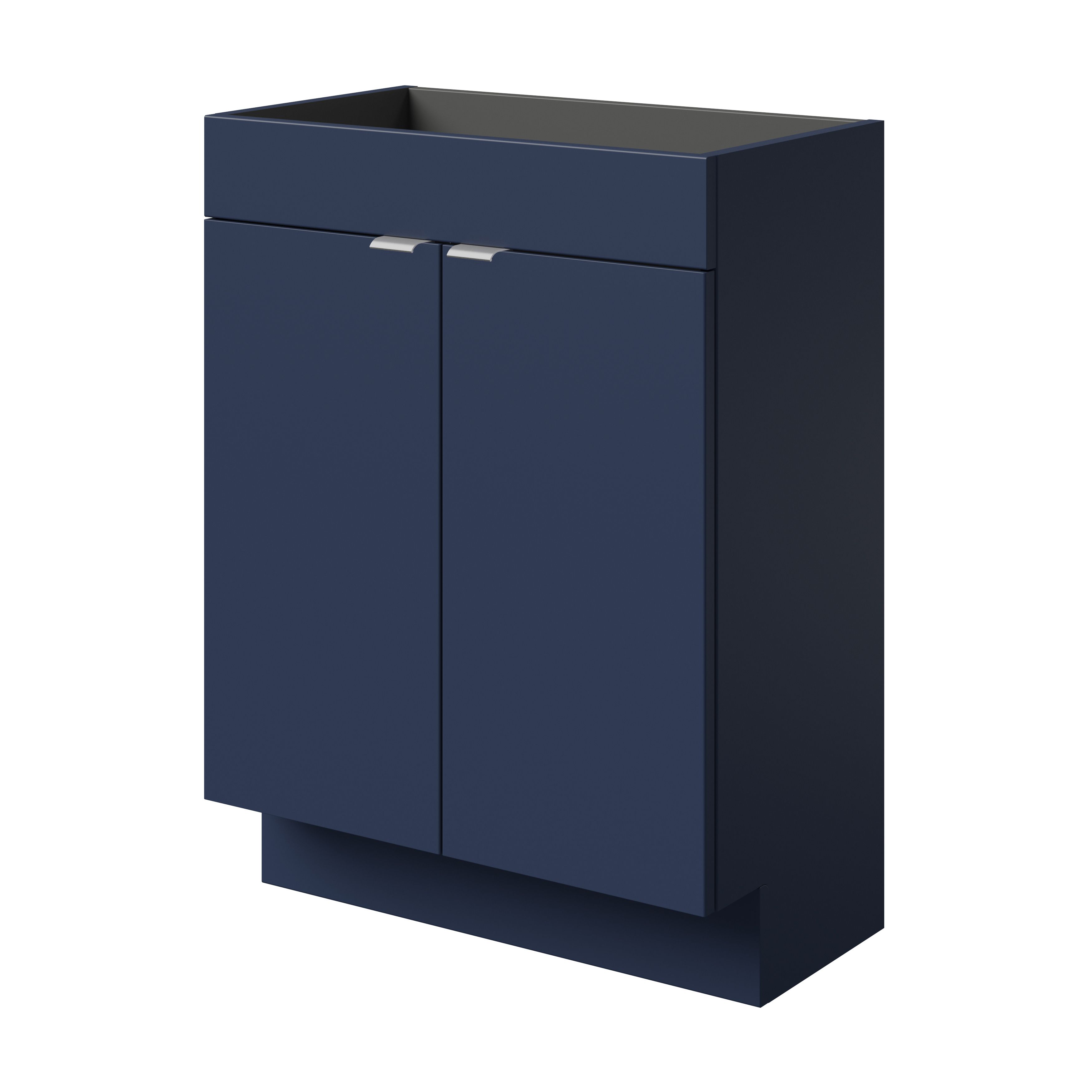 GoodHome Imandra Slimline Matt Blue Double Bathroom Cabinet (H) 820mm (W) 600mm