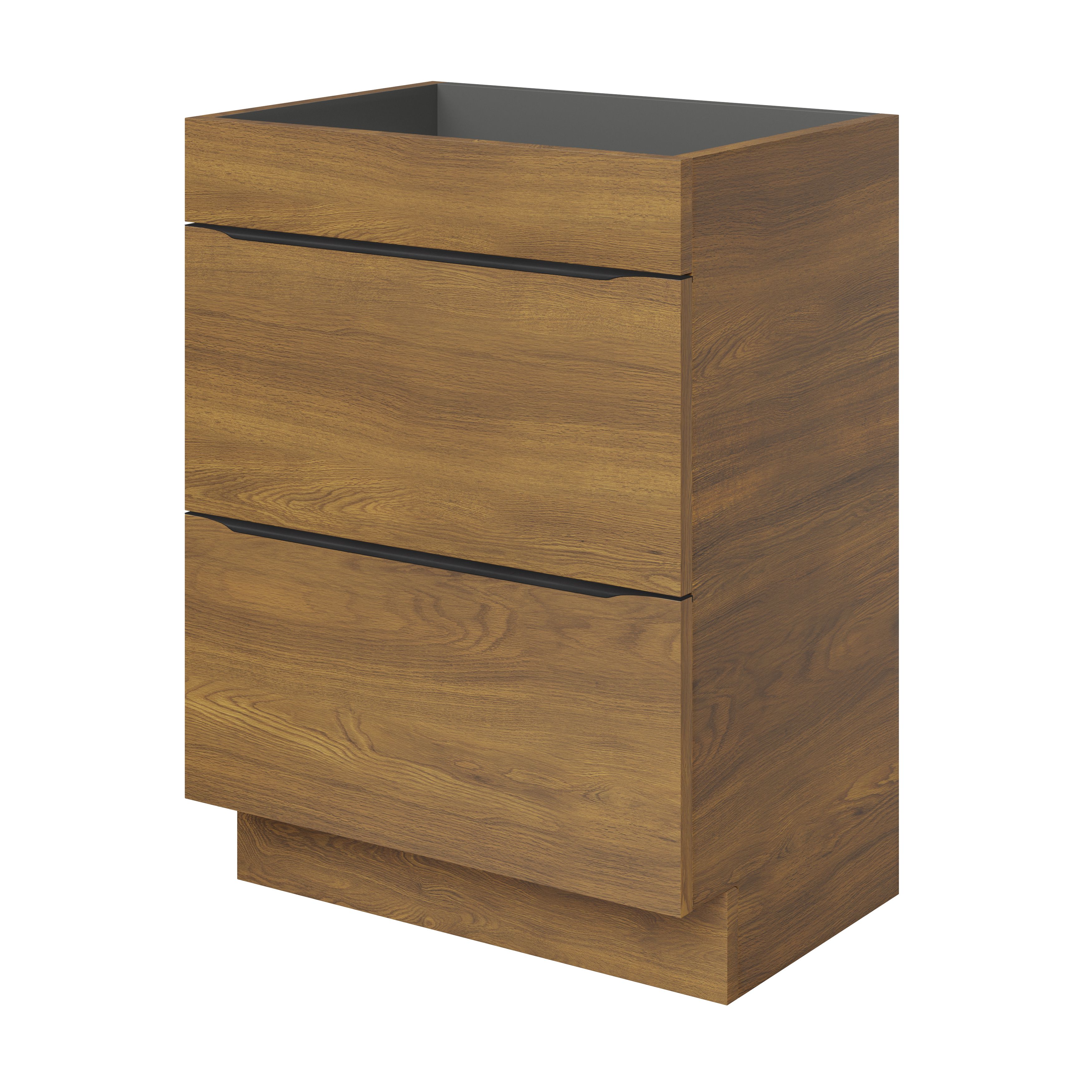 GoodHome Imandra Standard Matt Walnut Effect Freestanding Bathroom ...