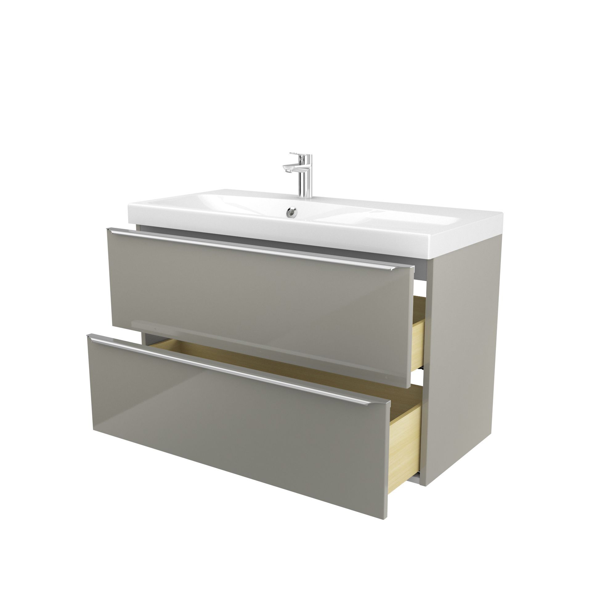 GoodHome Imandra Taupe Vanity Unit & Basin Set (W)1004mm | DIY At B&Q