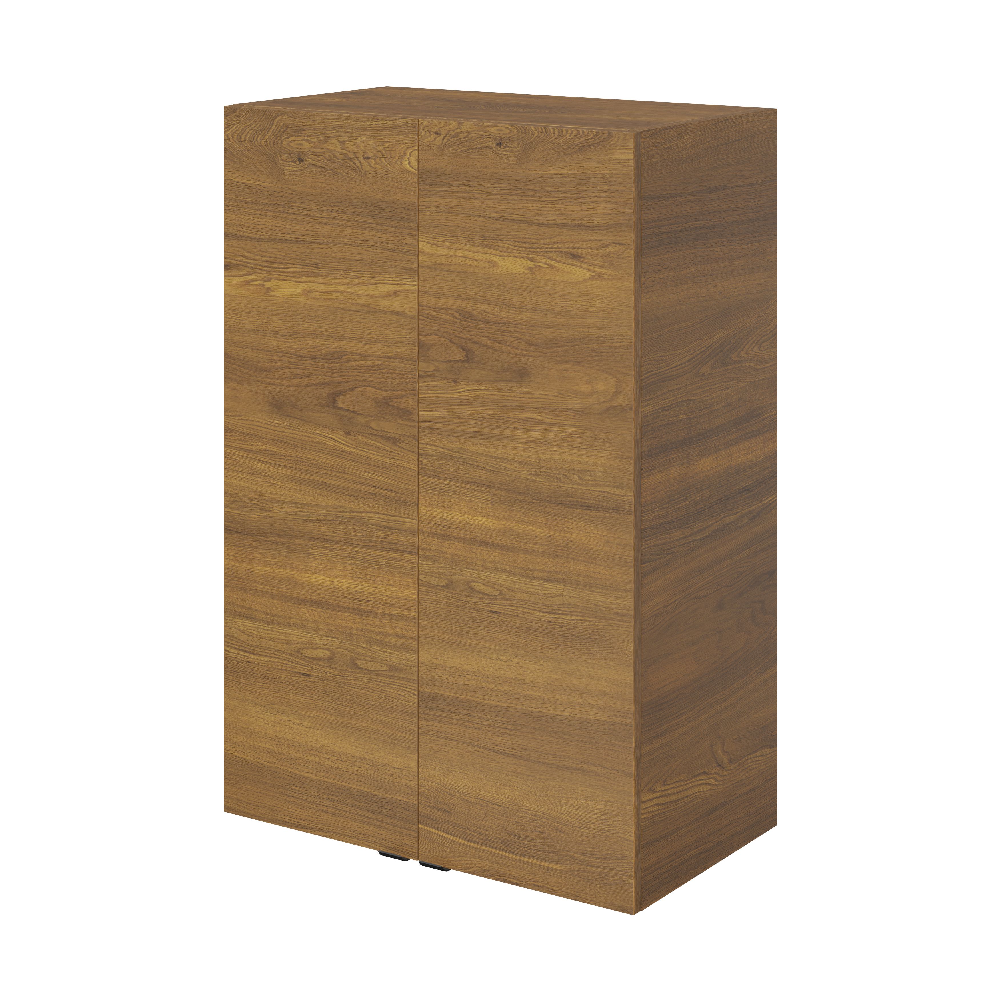 GoodHome Imandra Walnut effect Double Deep Wall cabinet (W)600mm (H)900mm