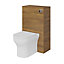GoodHome Imandra Walnut effect Freestanding Toilet cabinet (H)840mm (W)500mm