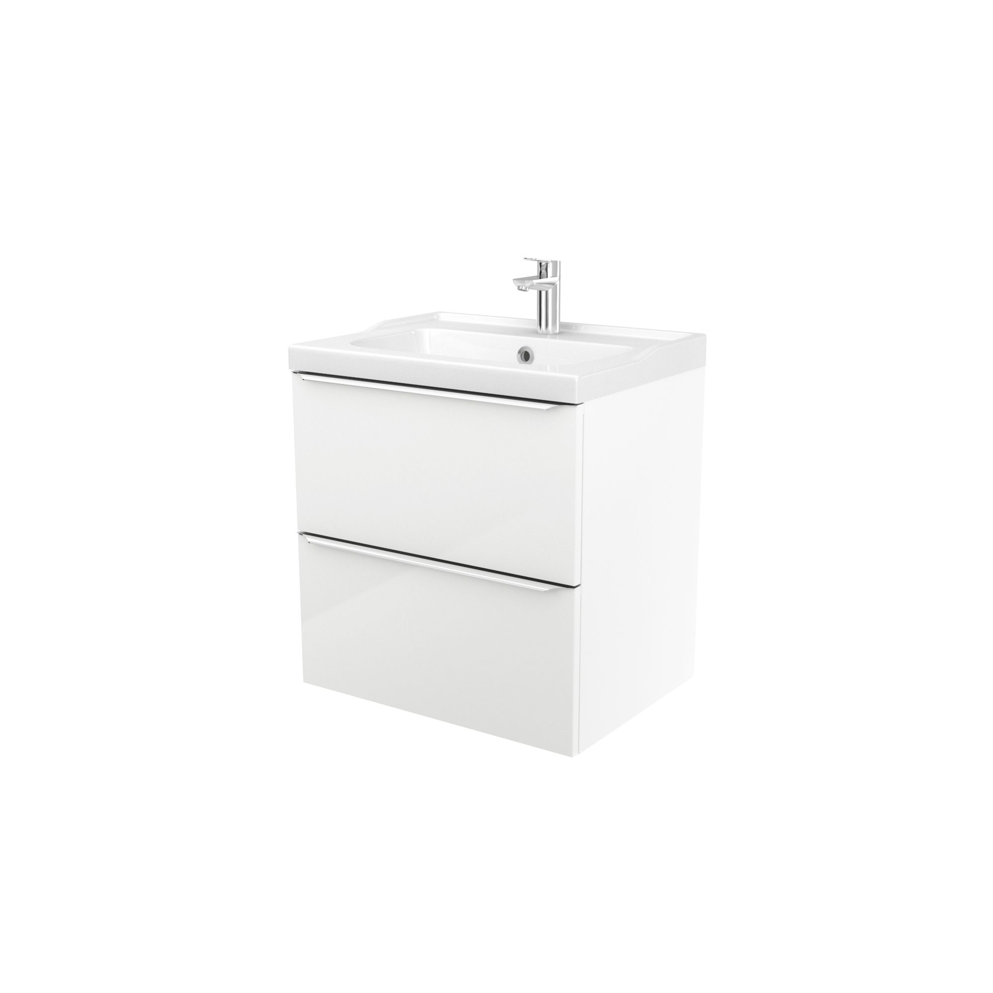 GoodHome Imandra White Wall-mounted Vanity unit & basin set - Includes Lana basin (W)604mm