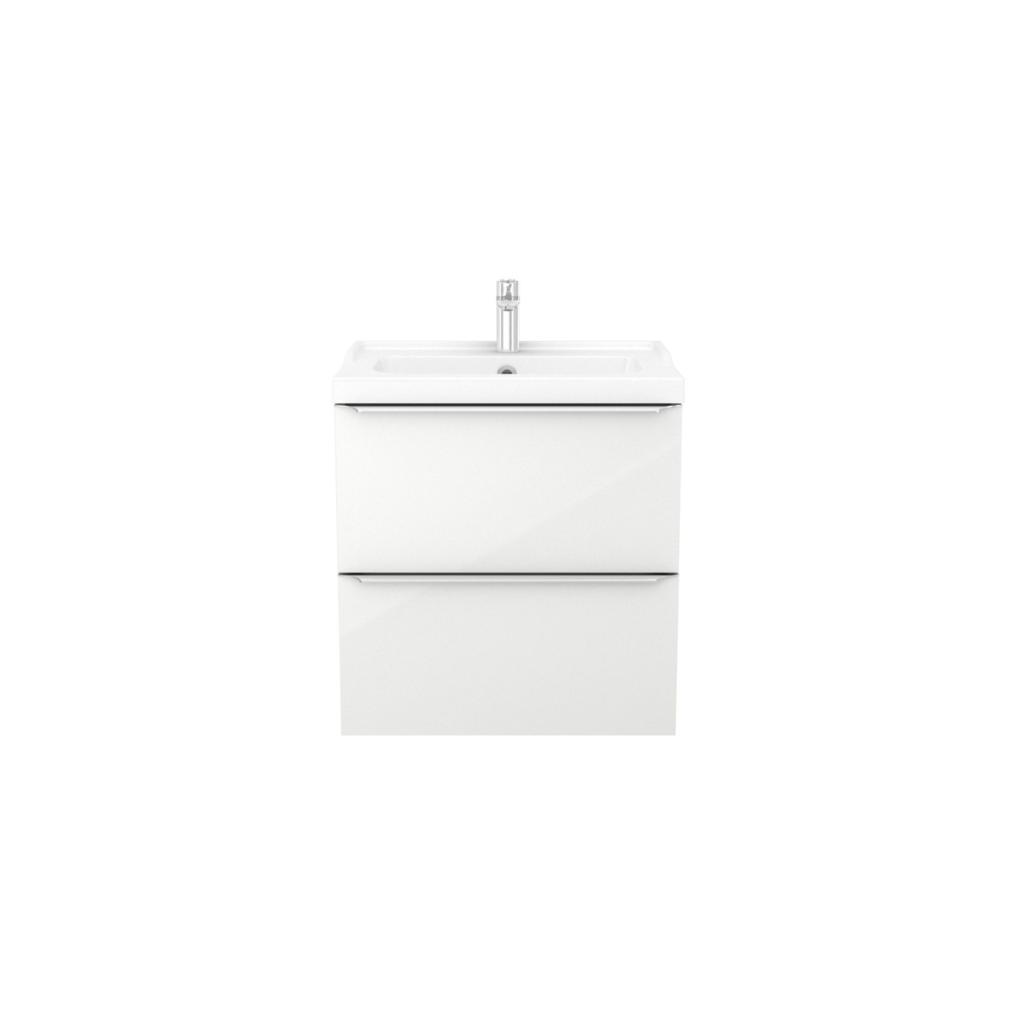GoodHome Imandra White Wall-mounted Vanity unit & basin set - Includes Lana basin (W)604mm