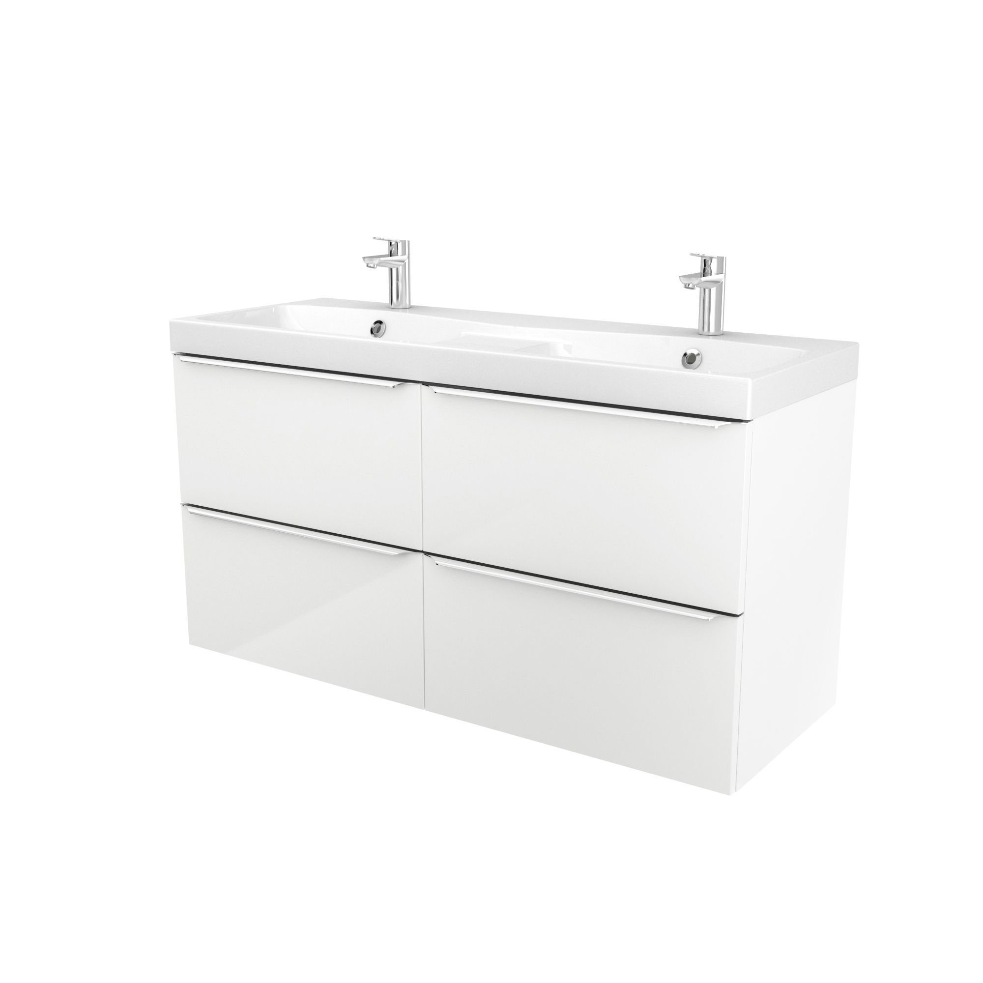 GoodHome Imandra White Wall-mounted Vanity unit & basin set - Includes Mila basin (W)1204mm