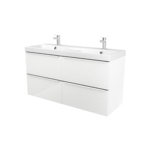GoodHome Imandra White Wall-mounted Vanity unit & basin set - Includes Mila basin (W)1204mm