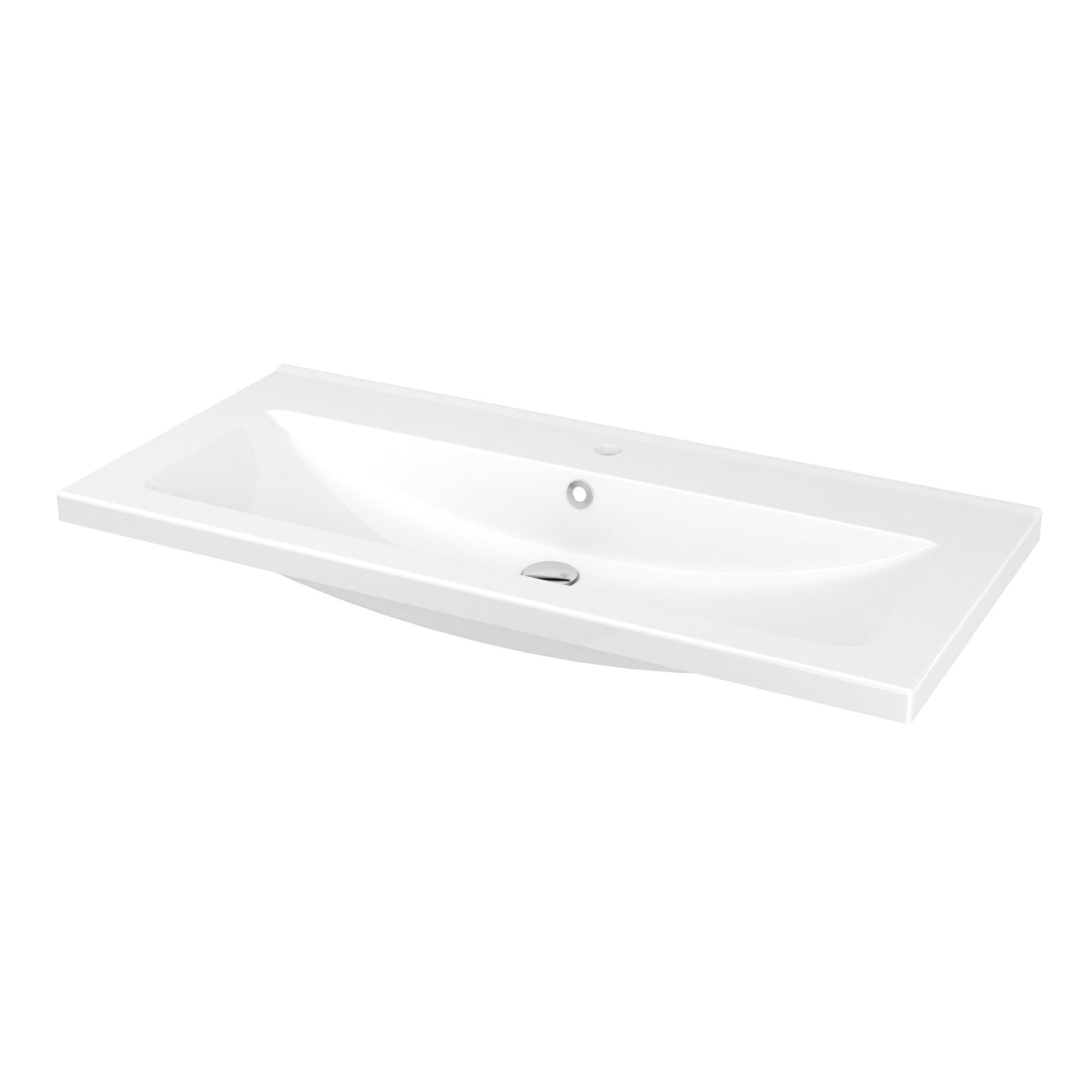 GoodHome Imandra White Wall-mounted Vanity unit & basin set - Includes Nira basin (W)1004mm