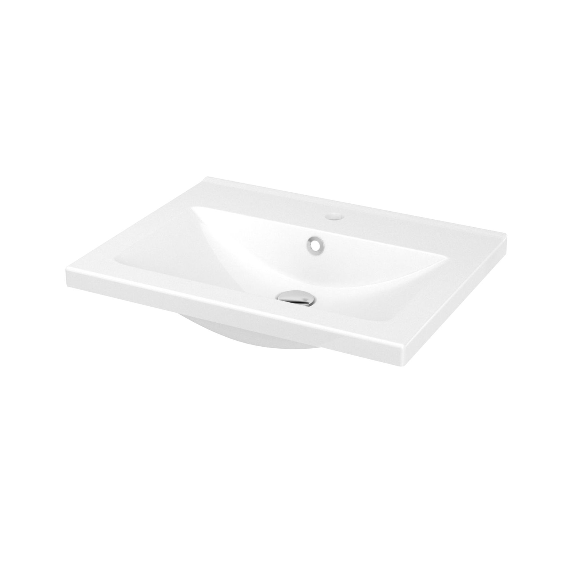 GoodHome Imandra White Wall-mounted Vanity unit & basin set - Includes Nira basin (W)604mm