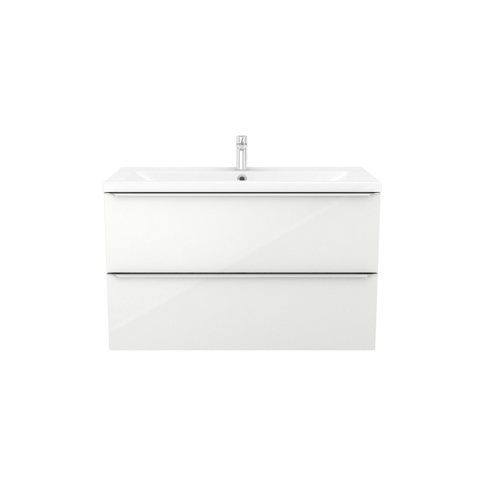 GoodHome Imandra White Wall-mounted Vanity unit & basin set & Nira (W)1004mm