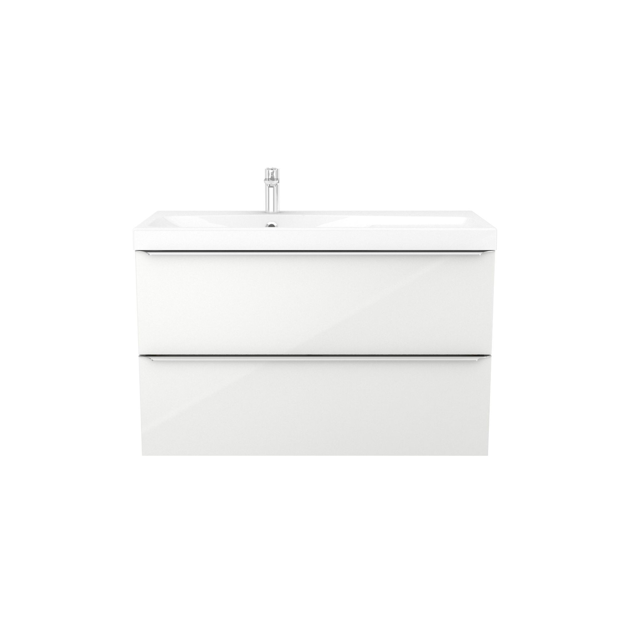 GoodHome Imandra White Wall-mounted Vanity unit & basin set with Mila (W)1004mm