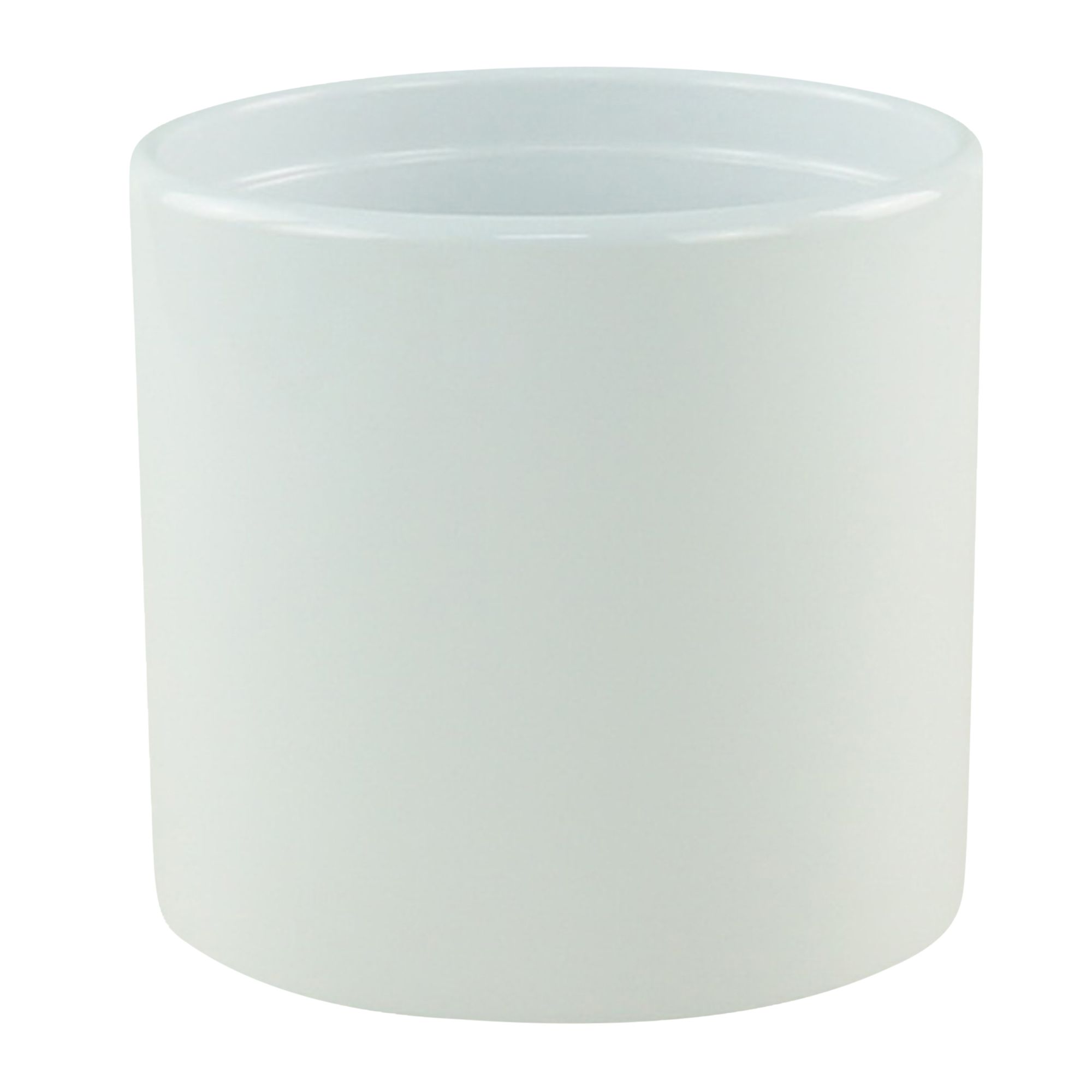 GoodHome Inaja Gloss White Ceramic Circular Plant pot (Dia) 8cm, (H)7.5cm