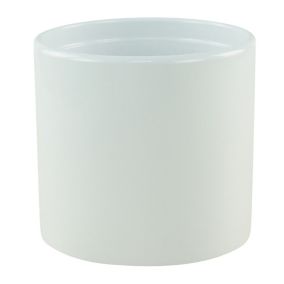 GoodHome Inaja Gloss White Ceramic Circular Plant pot (Dia) 8cm, (H)7.5cm