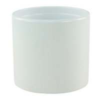 GoodHome Inaja White Ceramic Round Plant pot (Dia)8cm