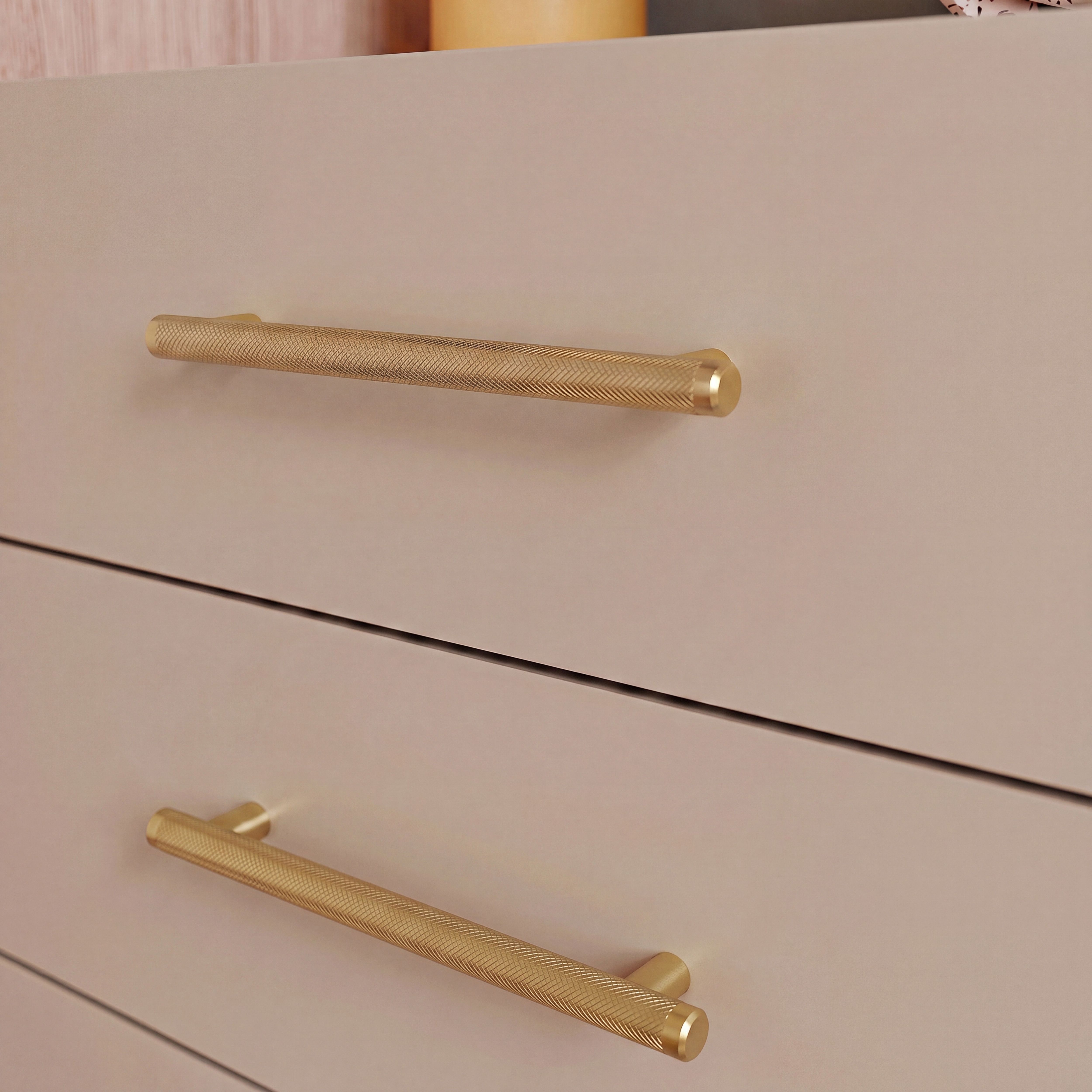 GoodHome Irus Brass effect Any room T-shaped Pull Handle, (L)168mm x (D)35mm, Pack of 2