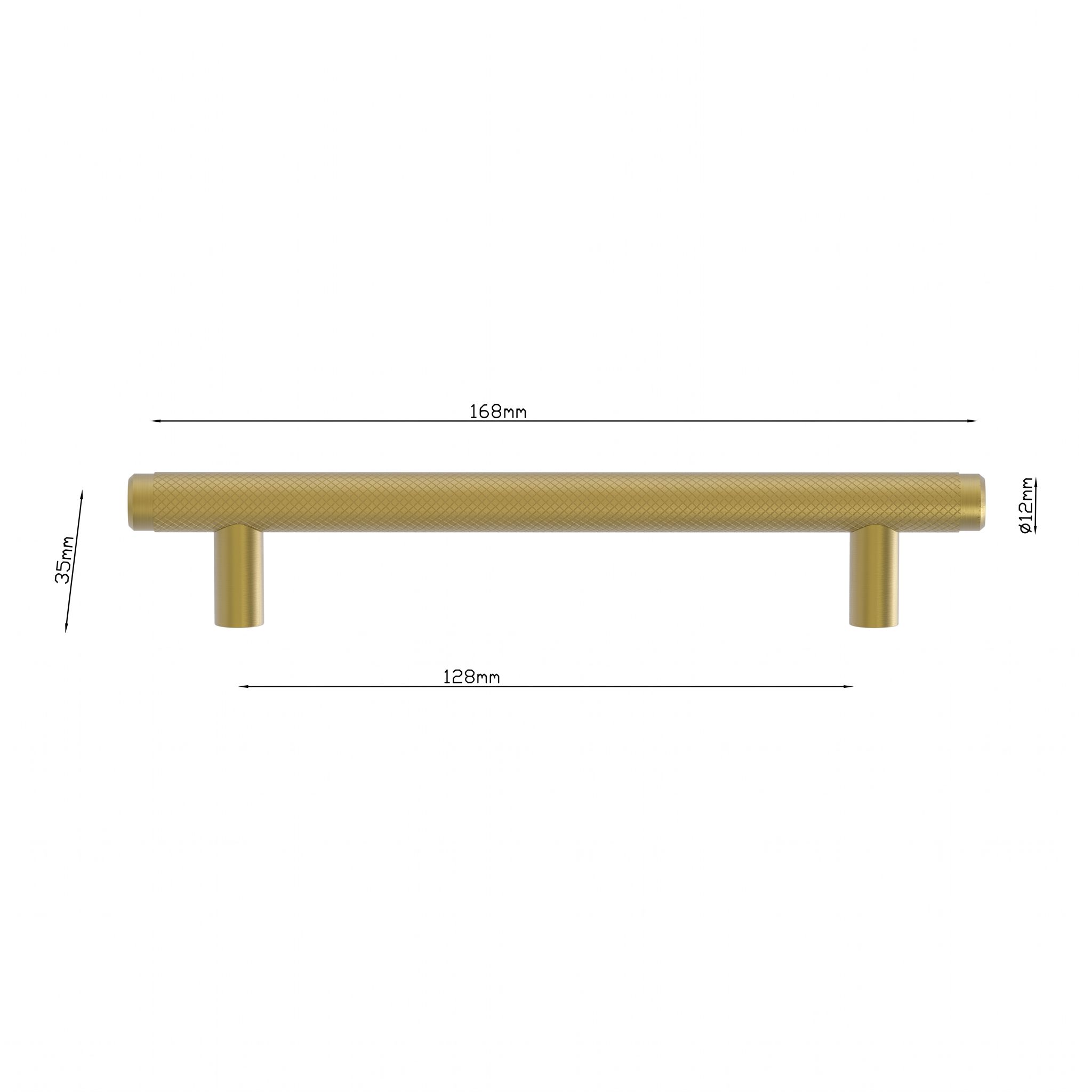GoodHome Irus Brass effect Any room T-shaped Pull Handle, (L)168mm x (D)35mm, Pack of 2