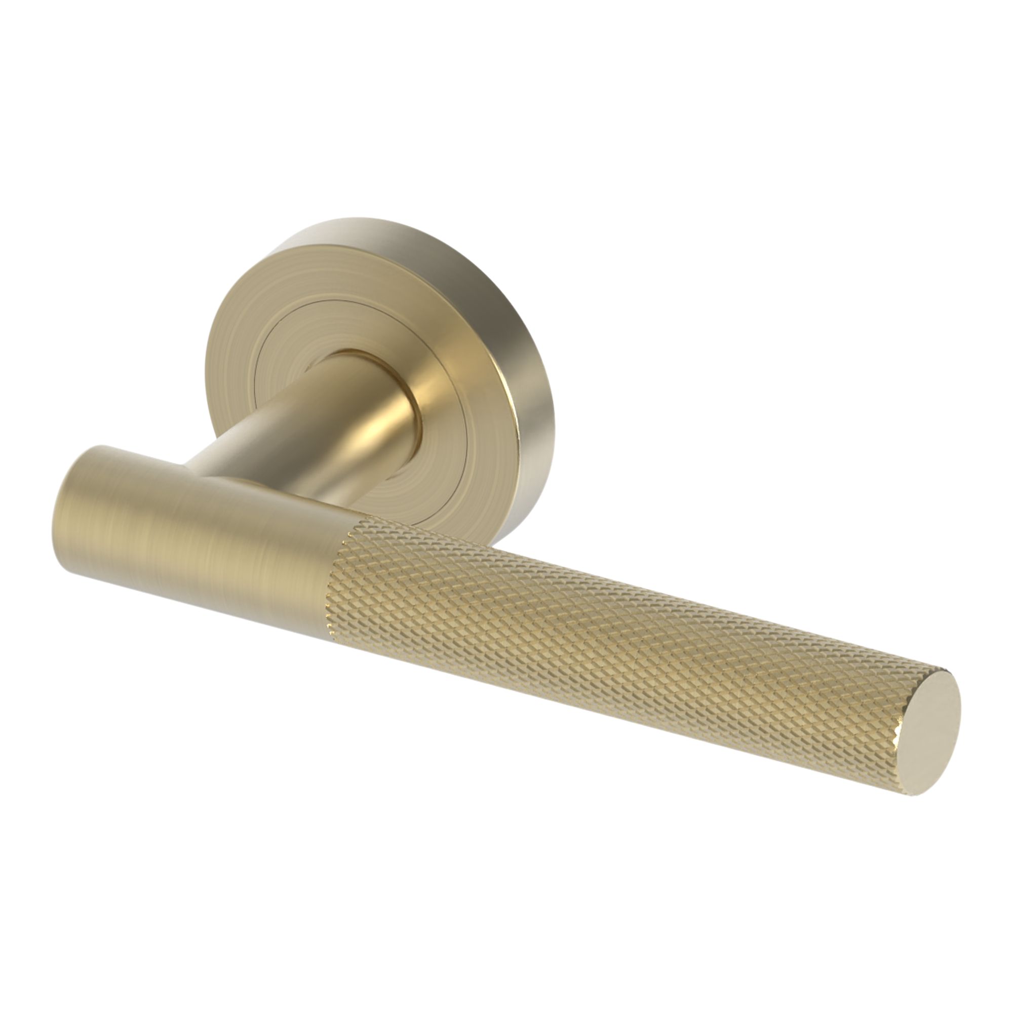 GoodHome Irus Brushed Brass effect Straight Door handle (L)140mm, Pair