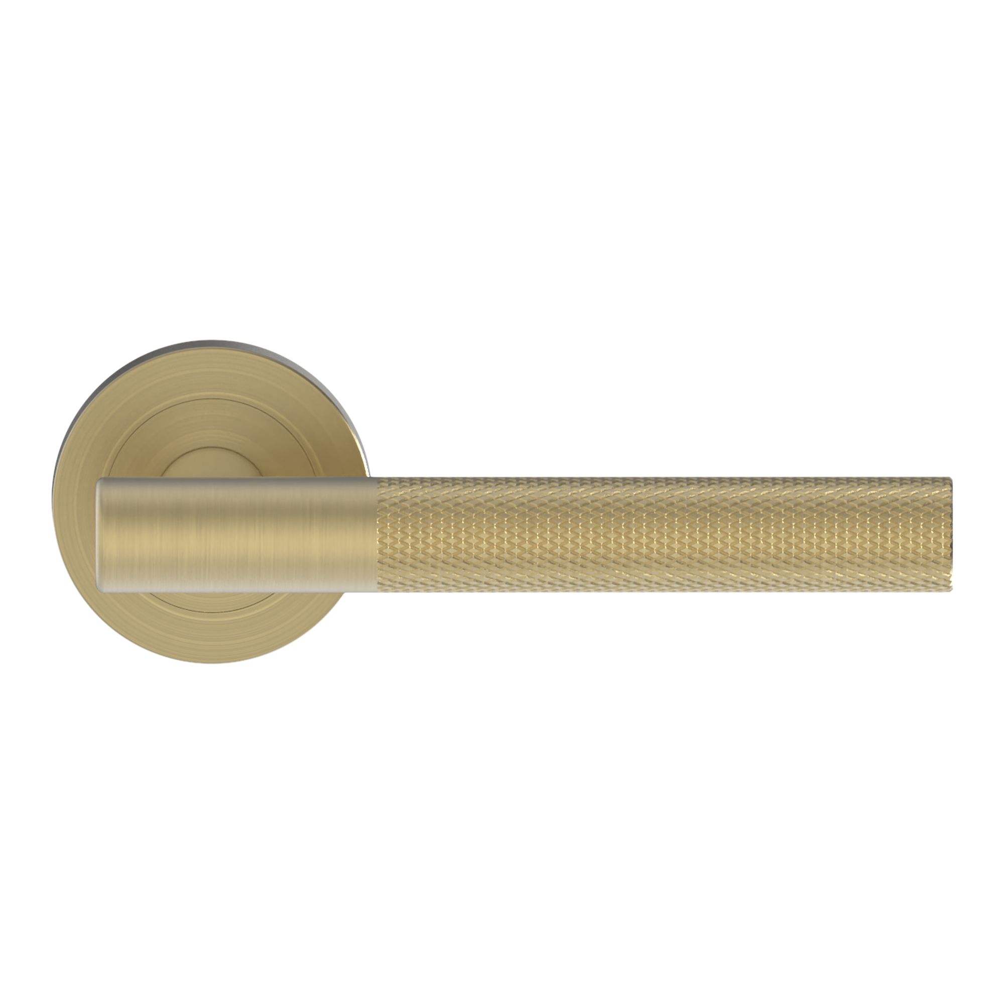 GoodHome Irus Brushed Brass effect Straight Door handle (L)140mm, Pair