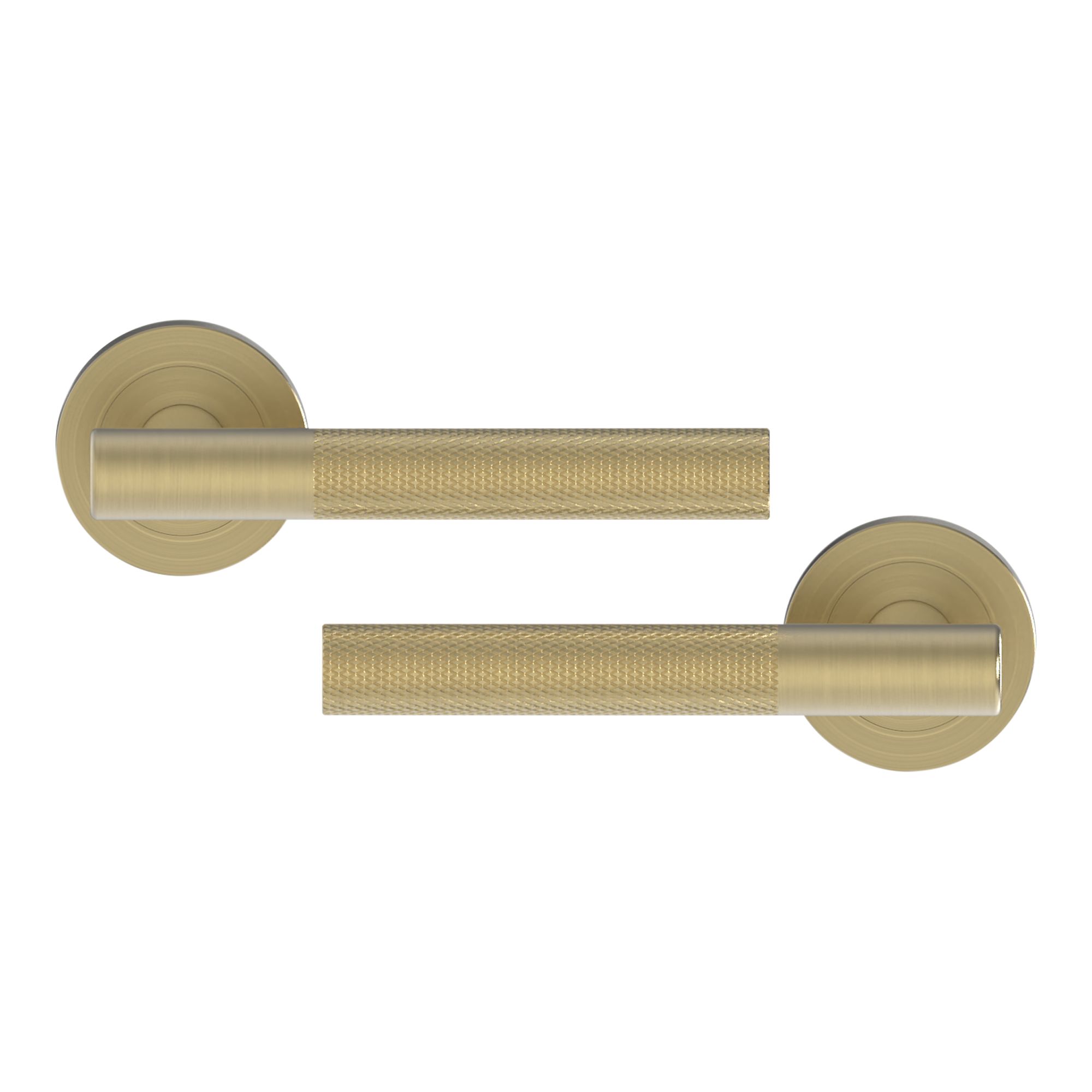 GoodHome Irus Brushed Brass effect Straight Door handle (L)140mm, Pair