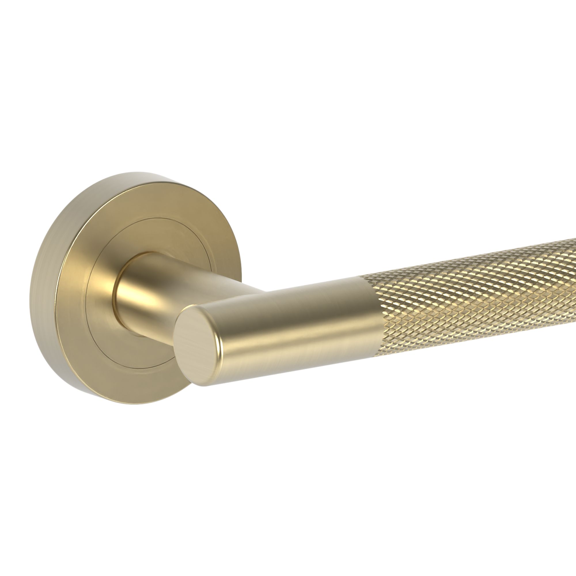 GoodHome Irus Brushed Brass effect Straight Door handle (L)140mm, Pair