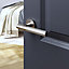 GoodHome Irus Brushed Nickel effect Round Latch Door handle (L)150mm, Pair