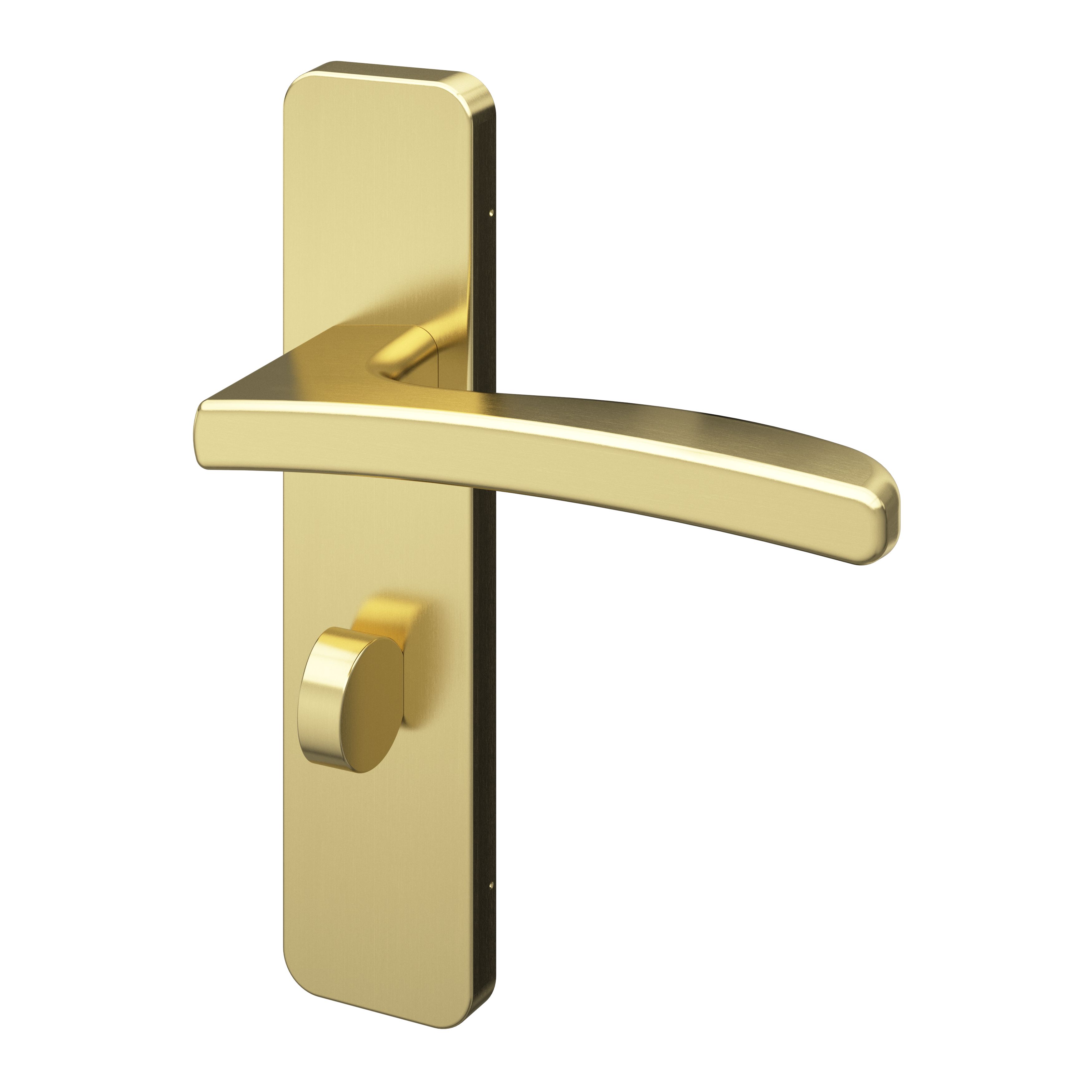 GoodHome Irvil Brushed Brass effect Round WC Door handle (L)126.5mm (D)58mm, Pair of 2