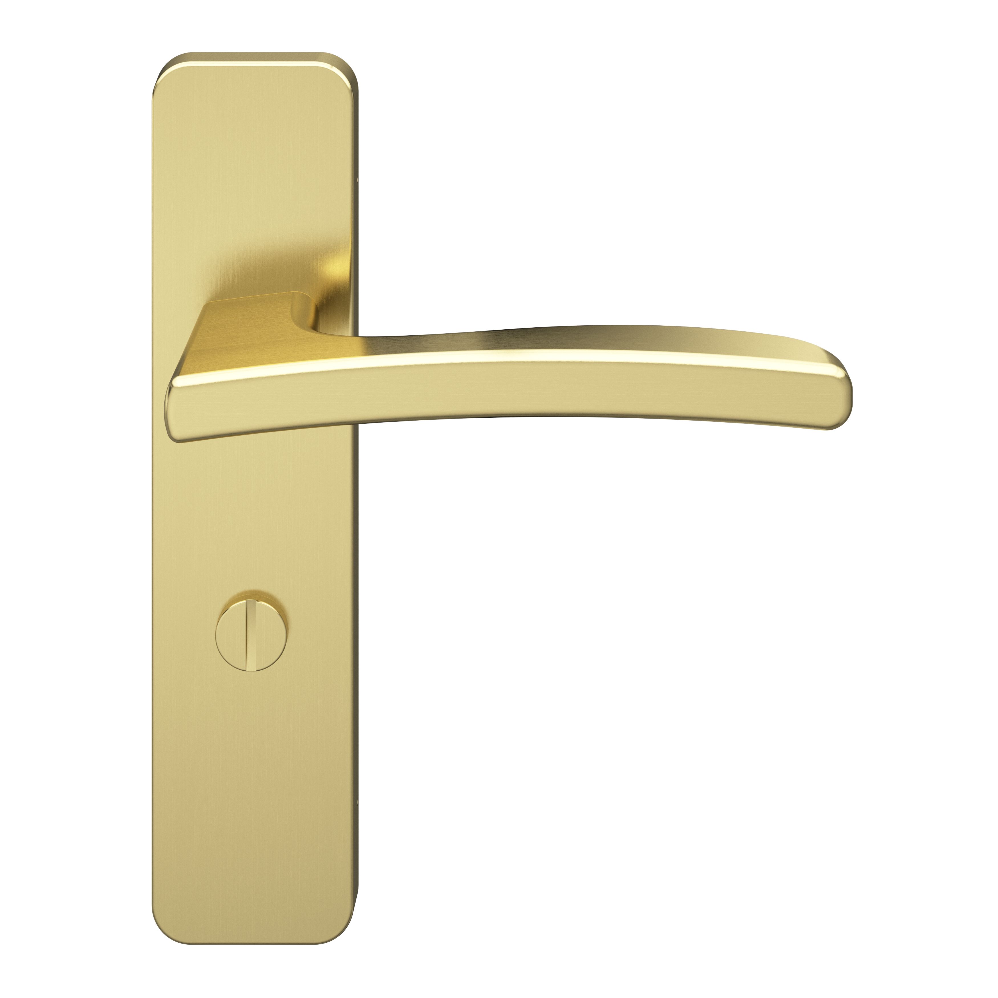 GoodHome Irvil Brushed Brass effect Round WC Door handle (L)126.5mm (D)58mm, Pair of 2