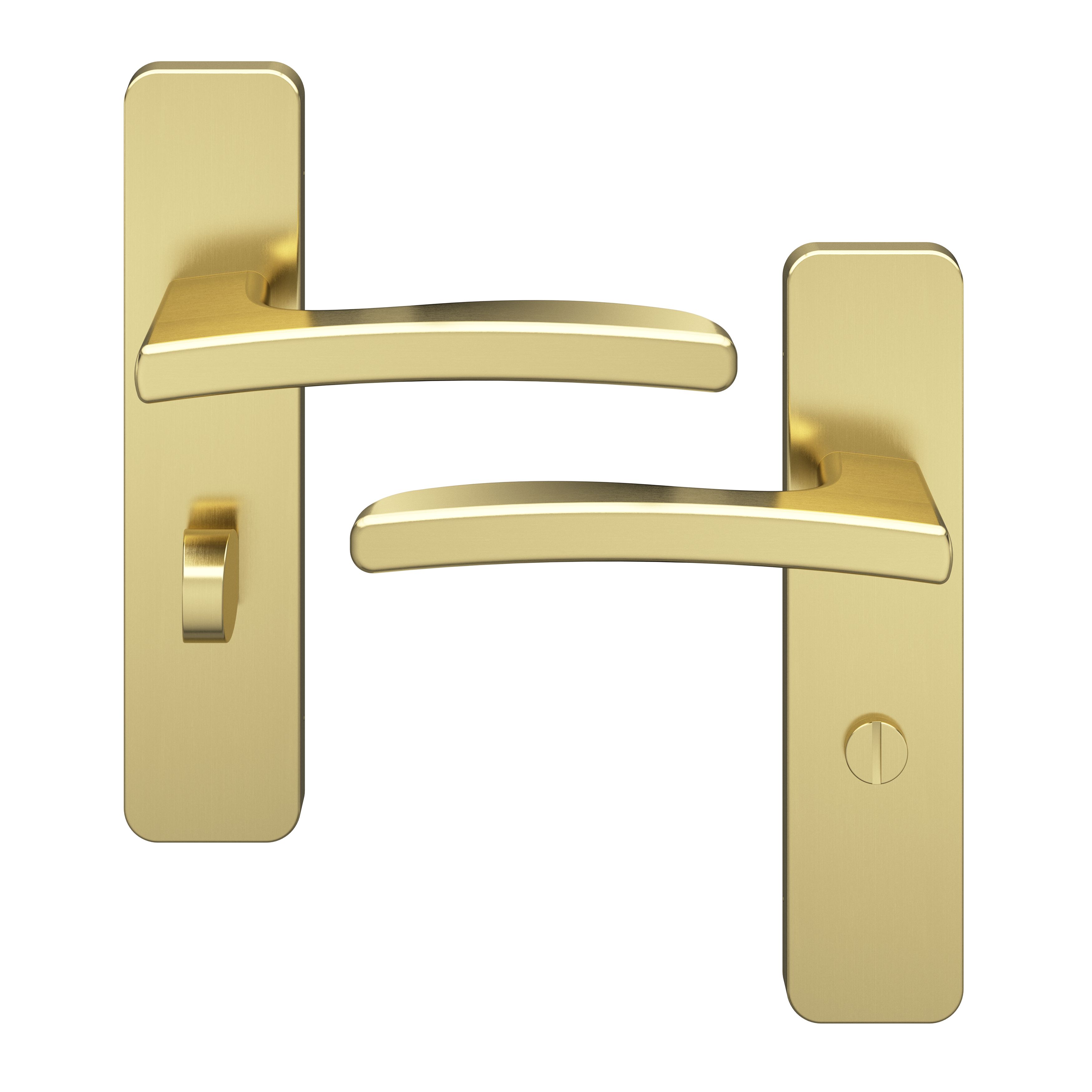 GoodHome Irvil Brushed Brass effect Round WC Door handle (L)126.5mm (D)58mm, Pair of 2