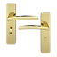 GoodHome Irvil Brushed Brass effect Round WC Door handle (L)126.5mm, Pair of 2