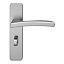 GoodHome Irvil Brushed Nickel effect Round Lock Door handle (L)126.5mm, Pair