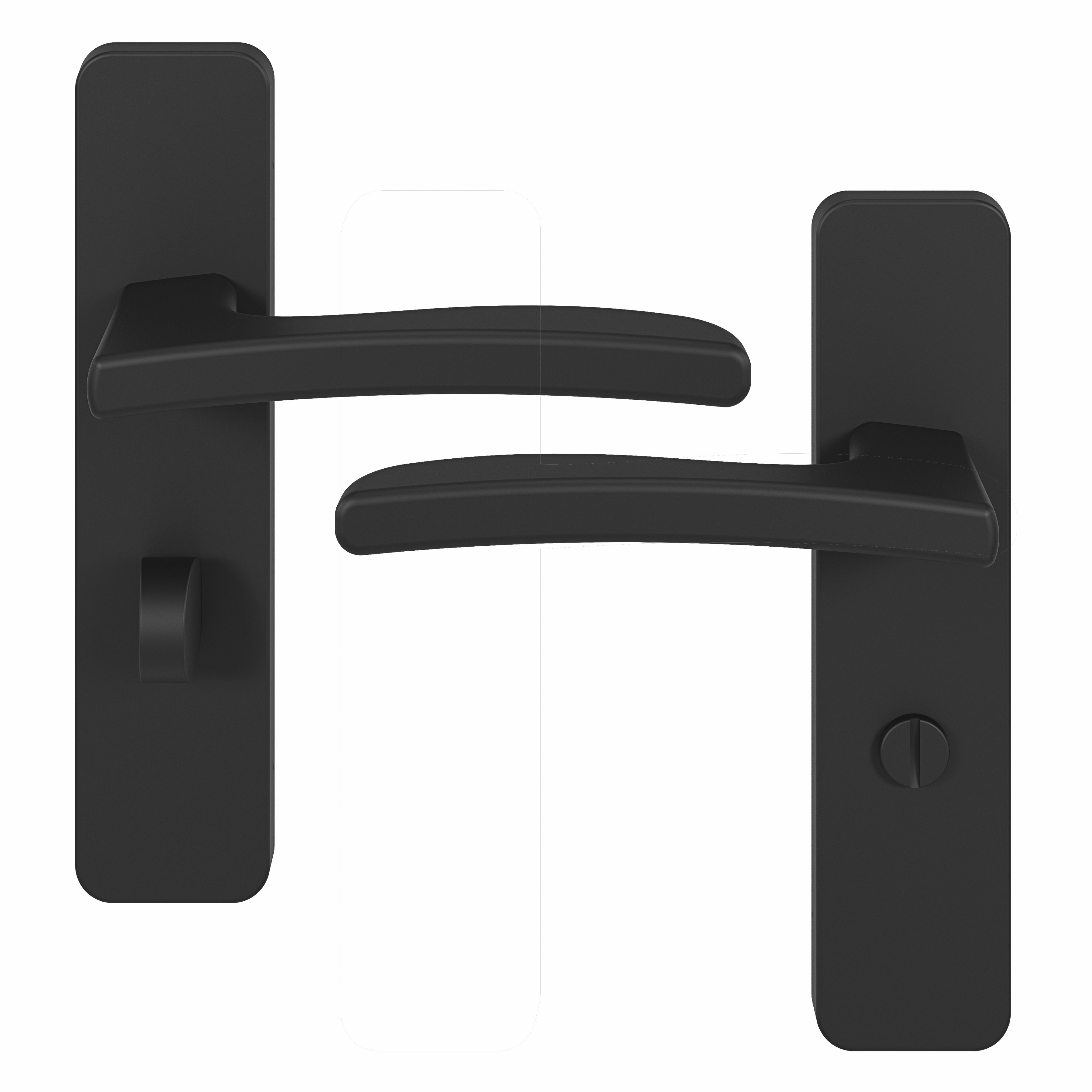 GoodHome Irvil Jet black Nickel effect Rectangular WC Door handle (L)126.5mm (D)58mm, Pair